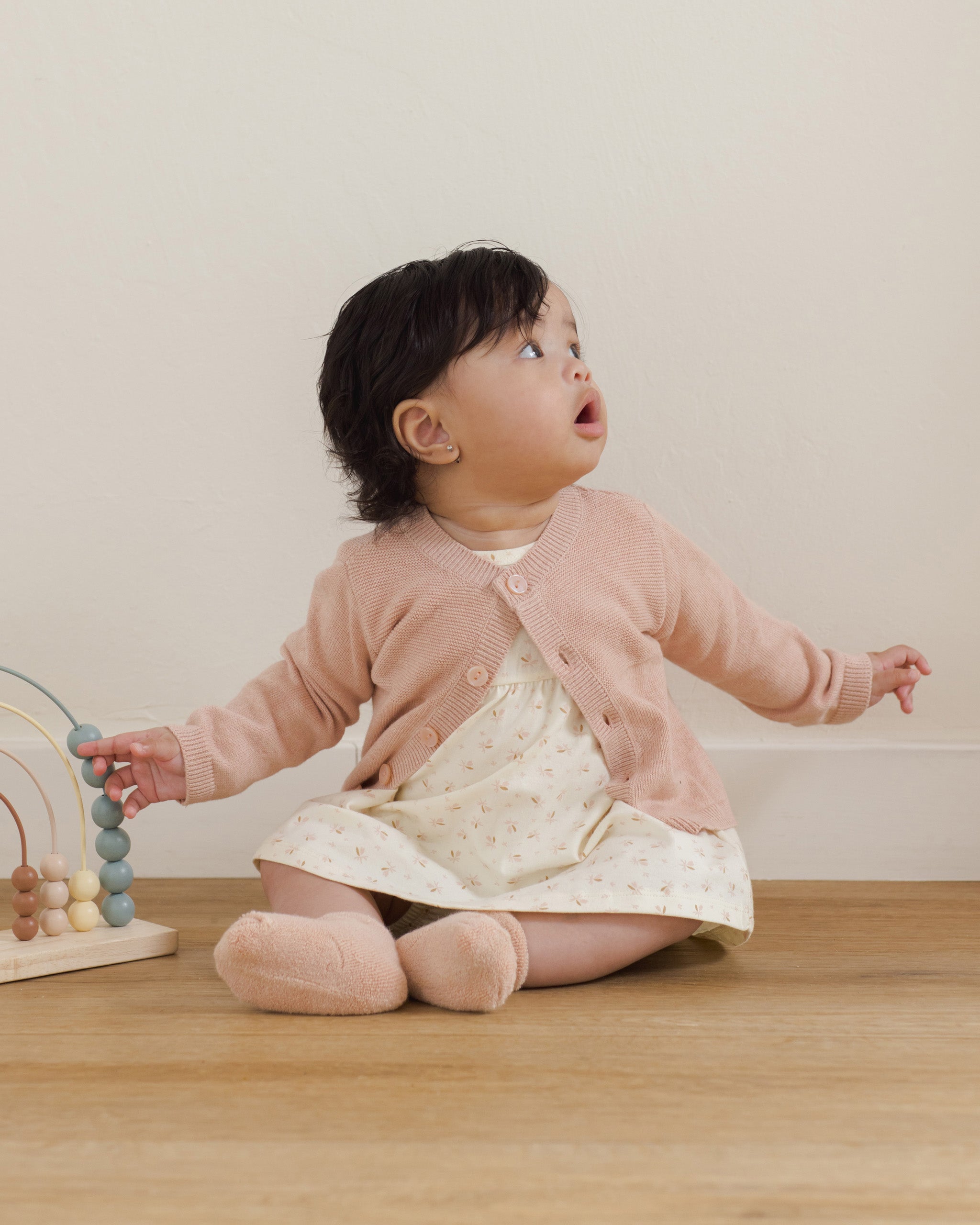 Knit Cardigan & Pant Set|| Heathered Rose