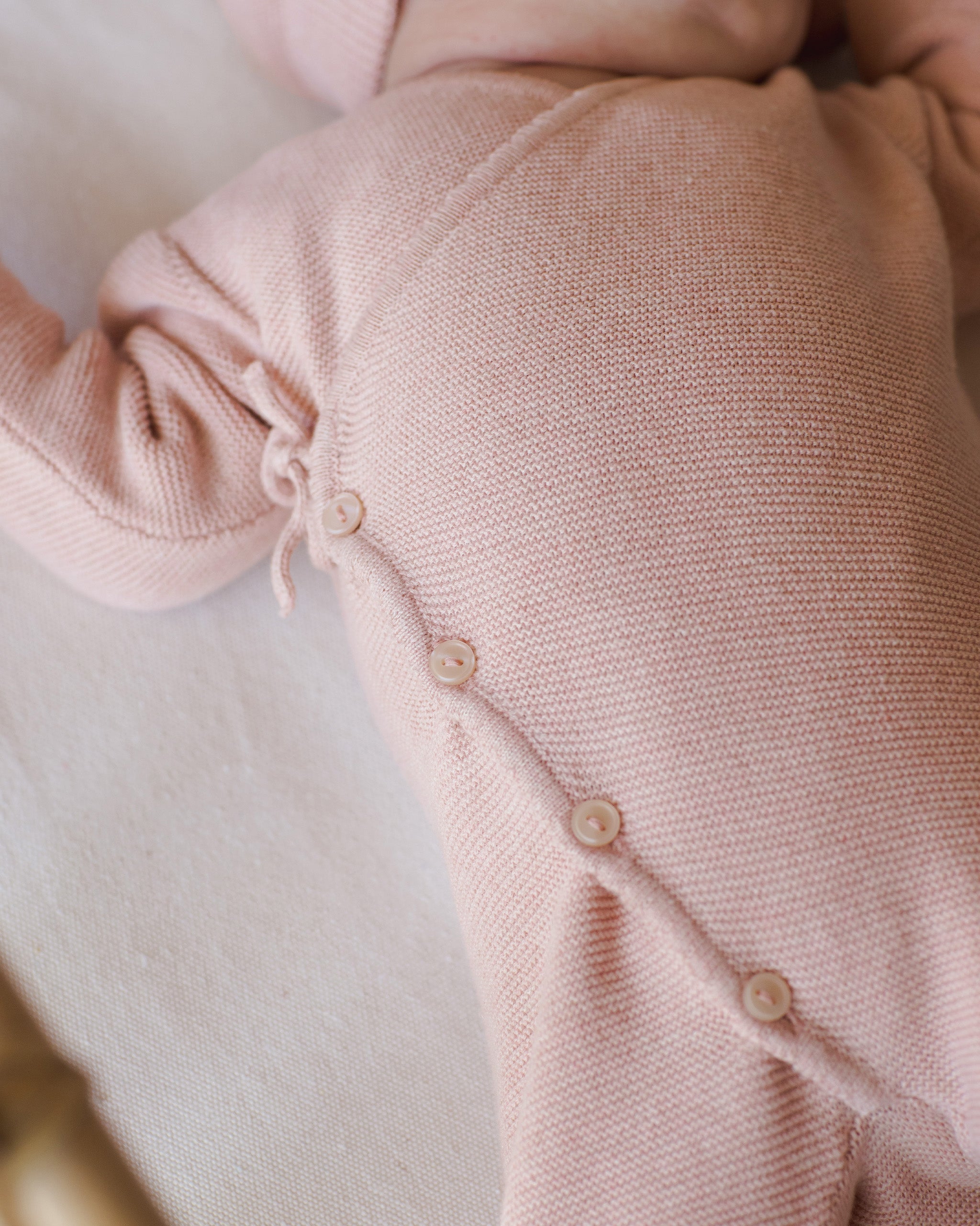 Wrap Knit Footie || Heathered Rose