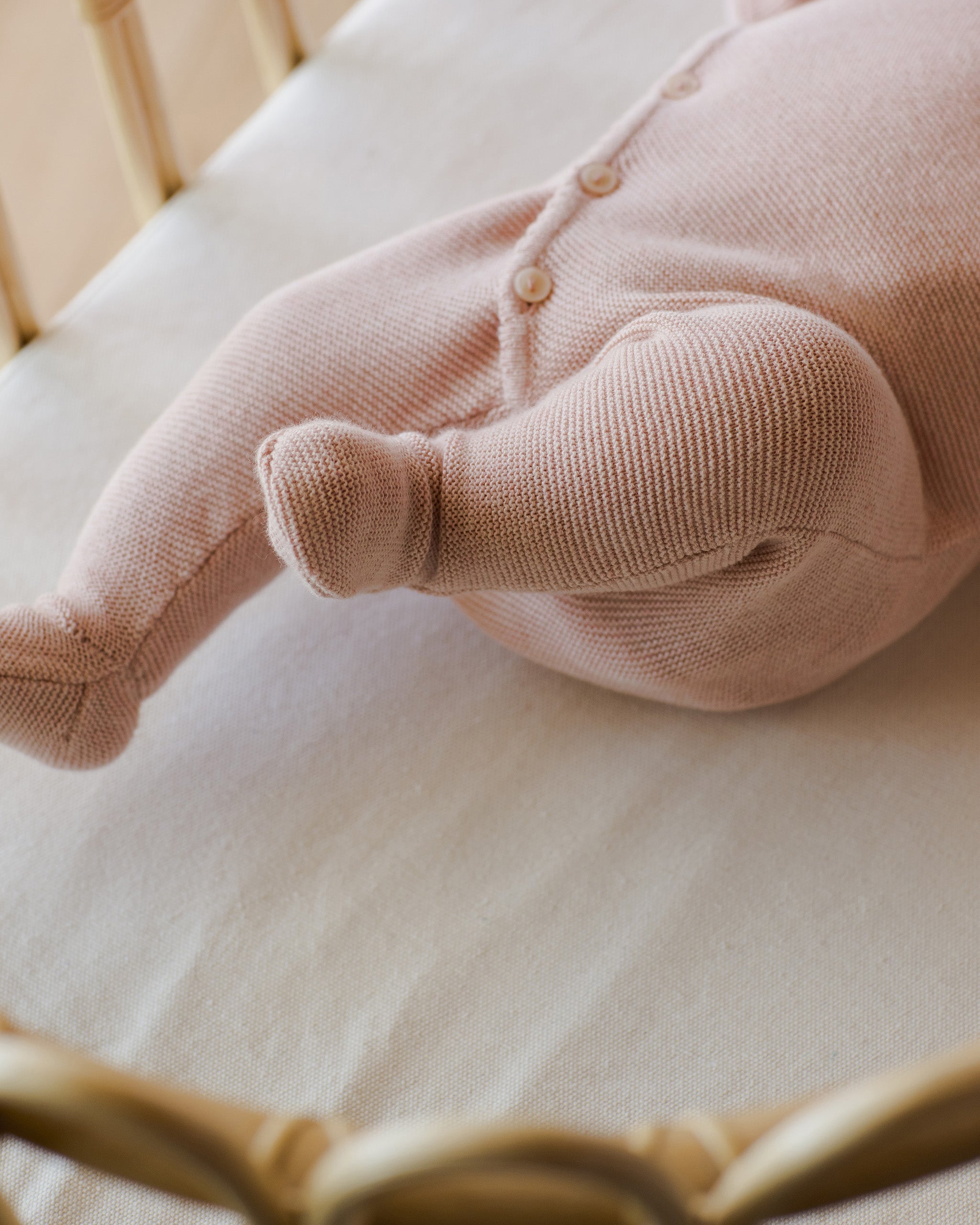 Wrap Knit Footie || Heathered Rose