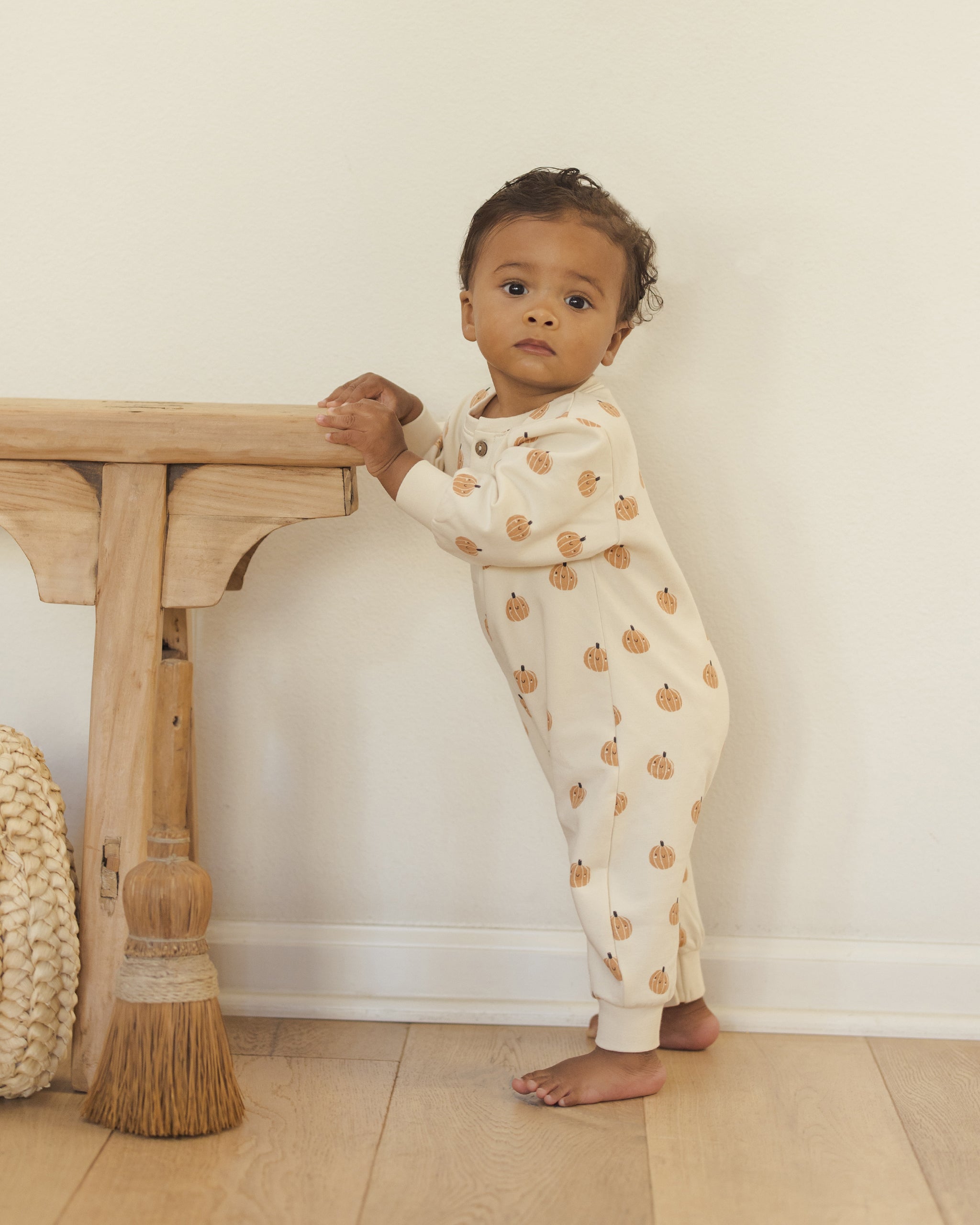 Relaxed Fleece Jumpsuit || Smiley Pumpkins