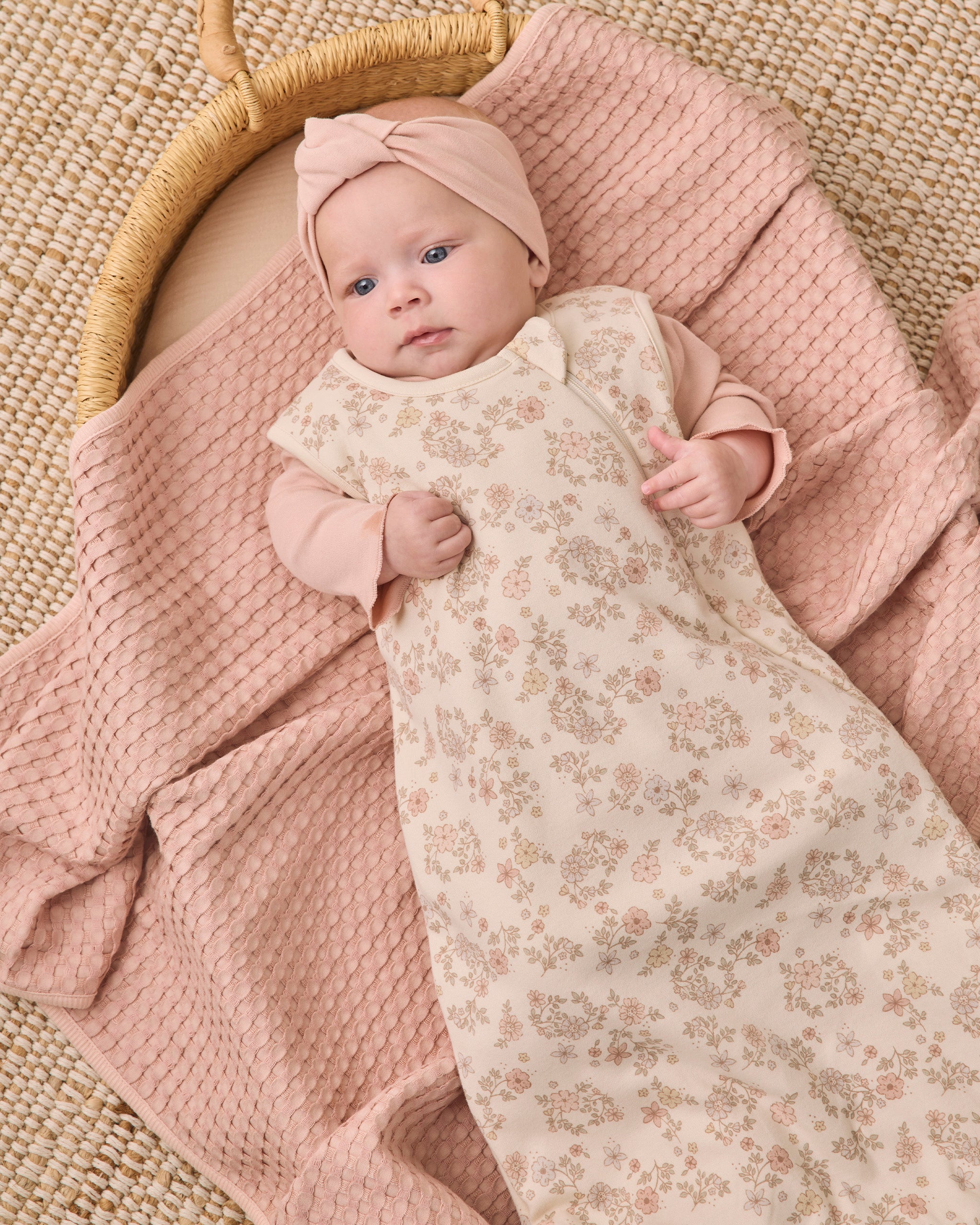 Jersey Sleep Bag Floral Vine - Natural