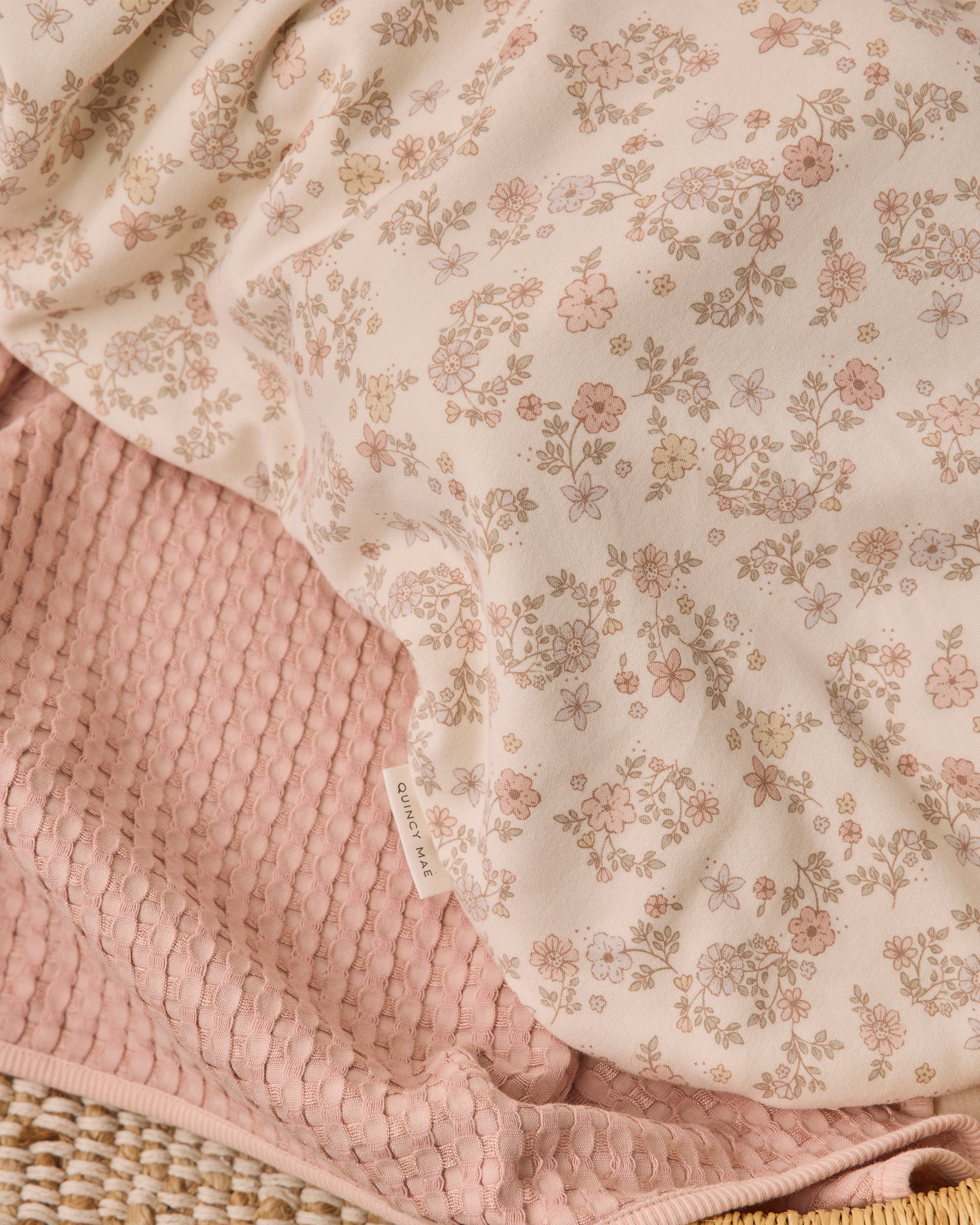 Jersey Sleep Bag Floral Vine - Natural