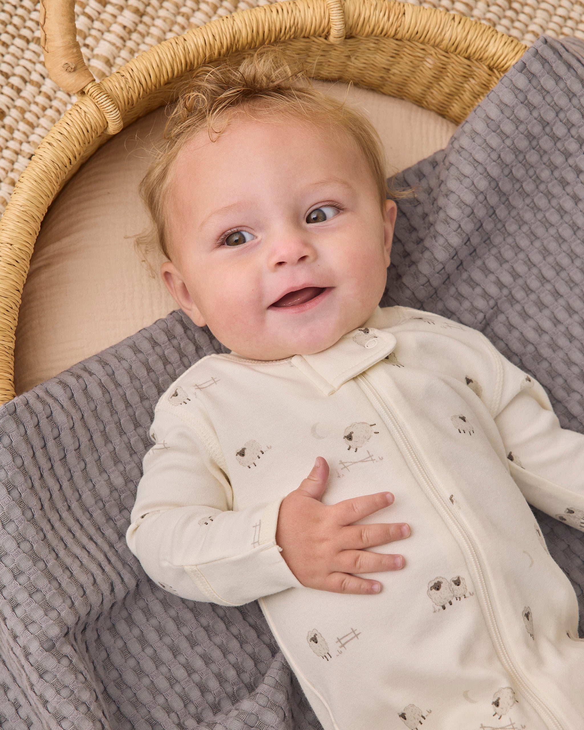 Zip Long Sleeve Sleeper Footie Sheep - Ivory