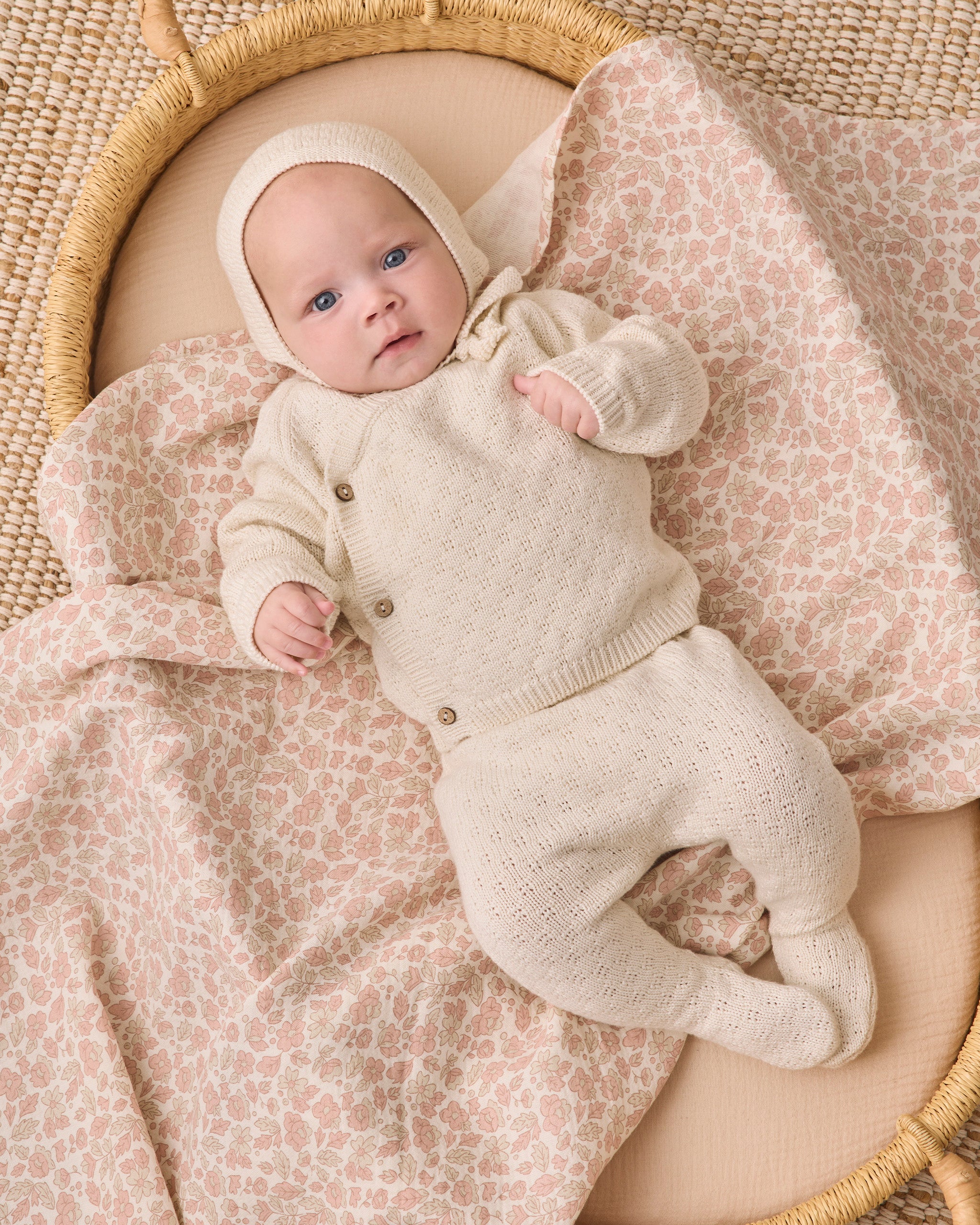Knit Wrap Top + Pant Set - Natural