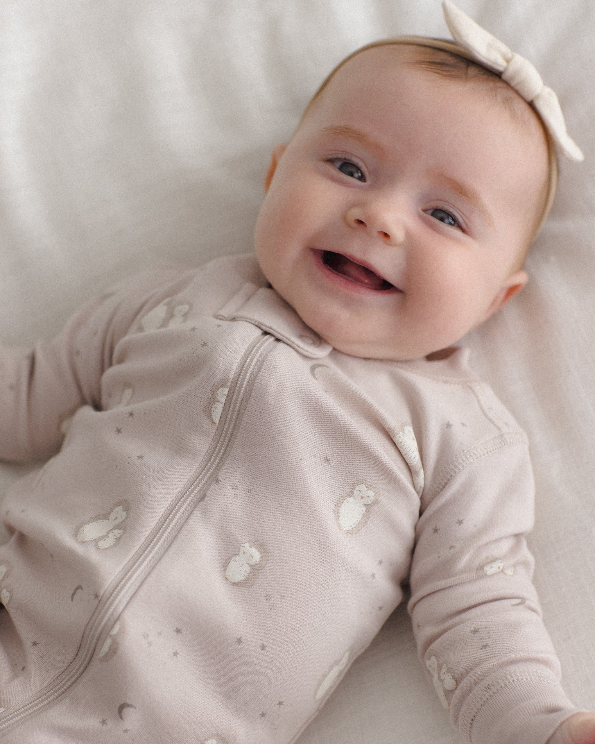 Zip Long Sleeve Sleeper Owls - Lilac