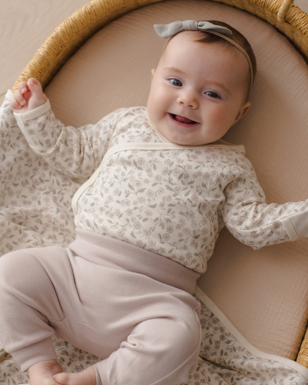 Side Snap Bodysuit + Pant Set - Floret Lilac