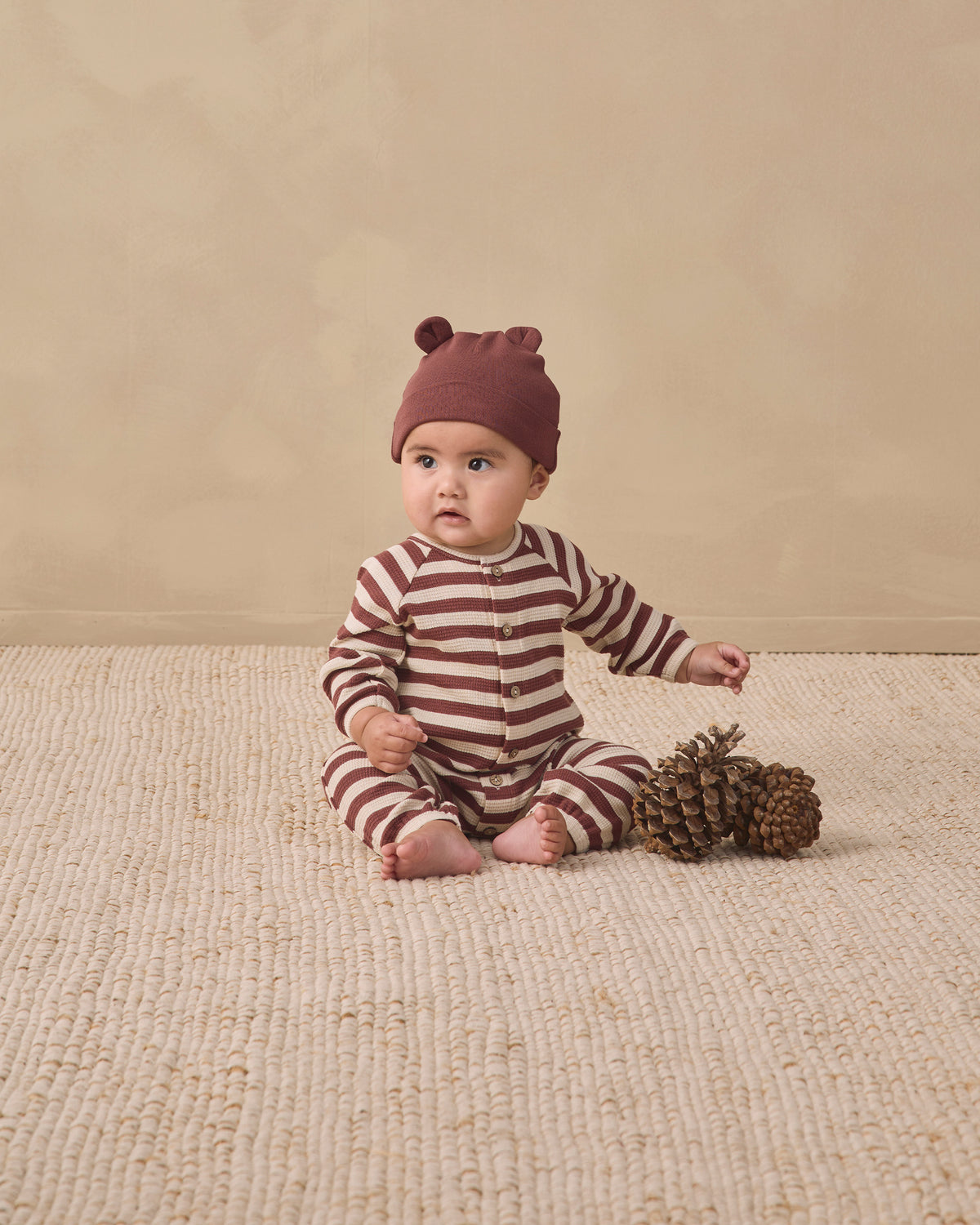 Baby Bear Beanie - Black Cherry
