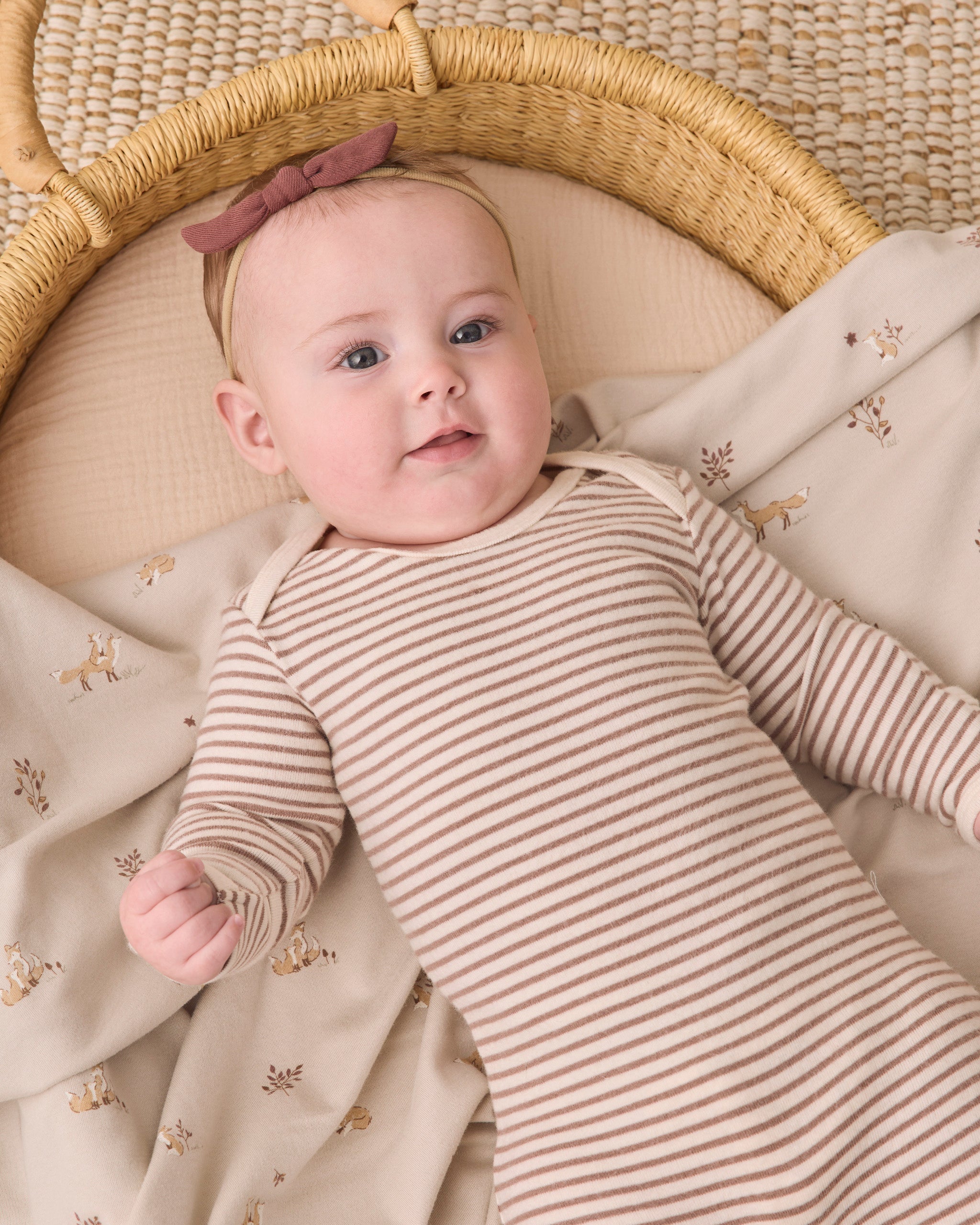 Baby Footie - Cocoa Microstripe