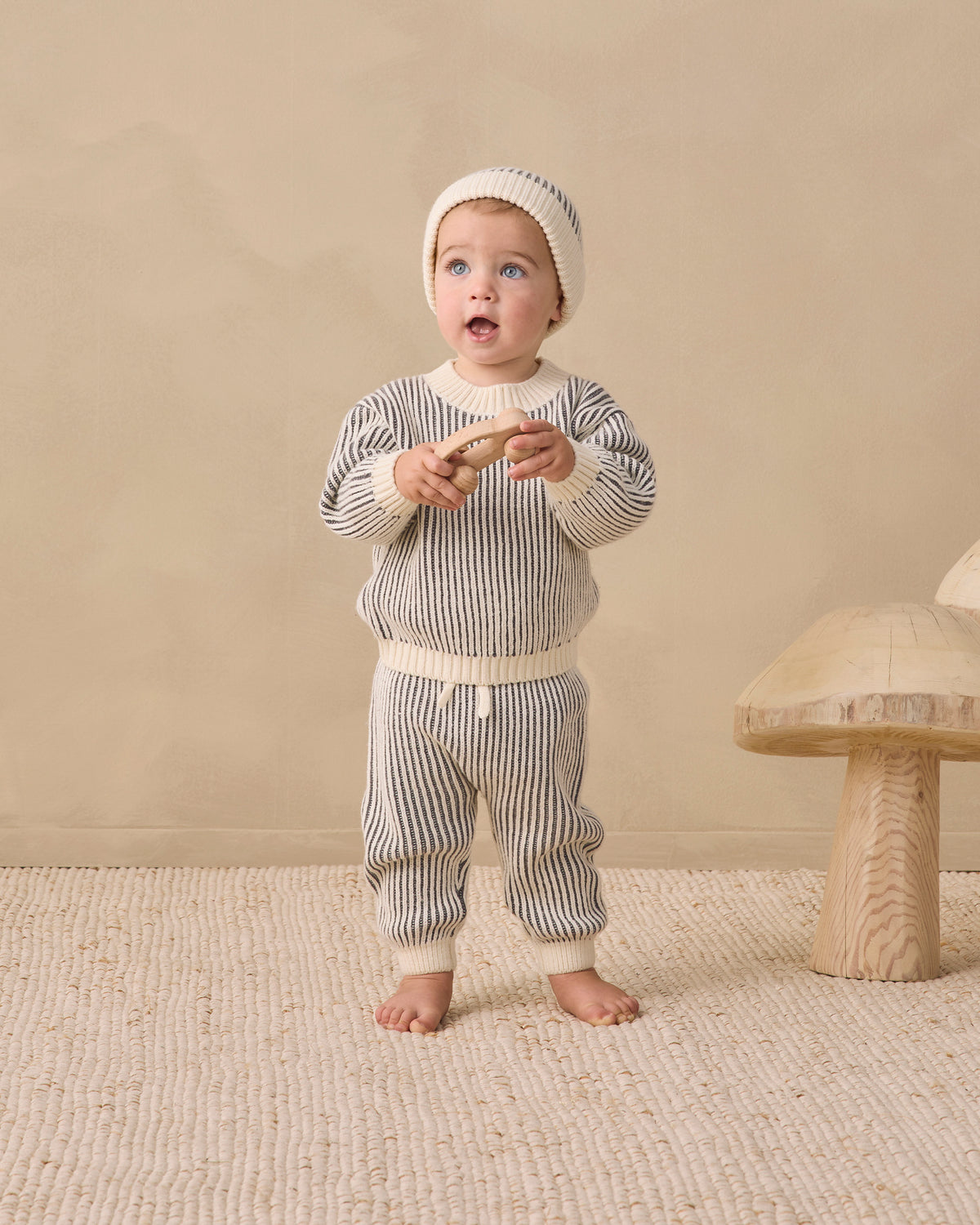 Chunky Knit Pant - Midnight Stripe