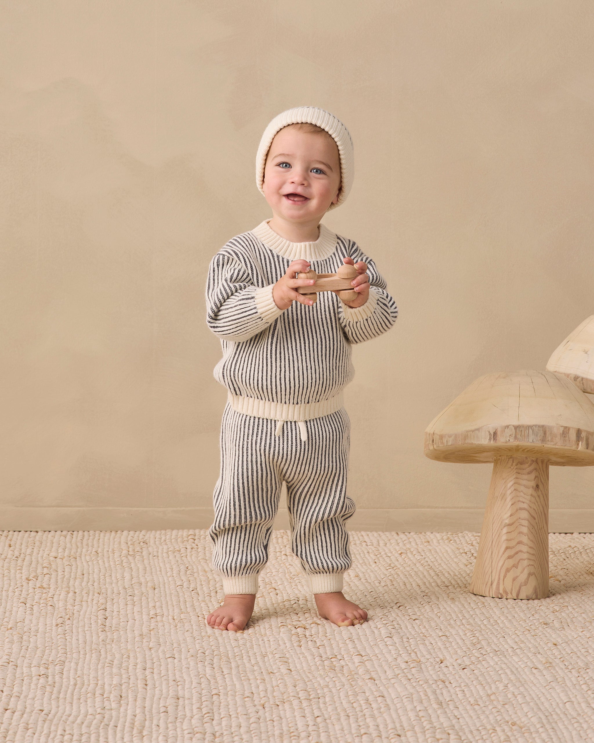 Chunky Knit Pant - Midnight Stripe