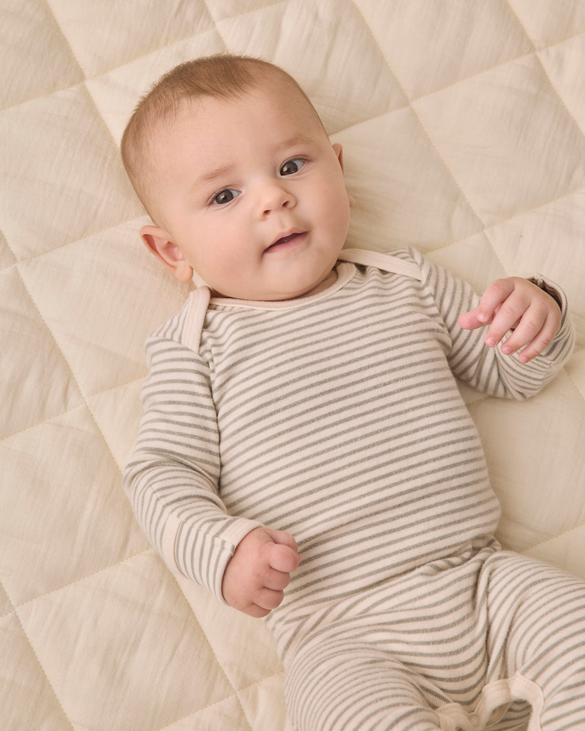 Baby Footie - Laurel Microstripe