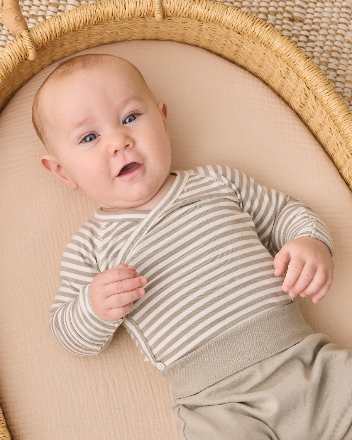 Side Snap Bodysuit + Pant Set - Laurel Stripe