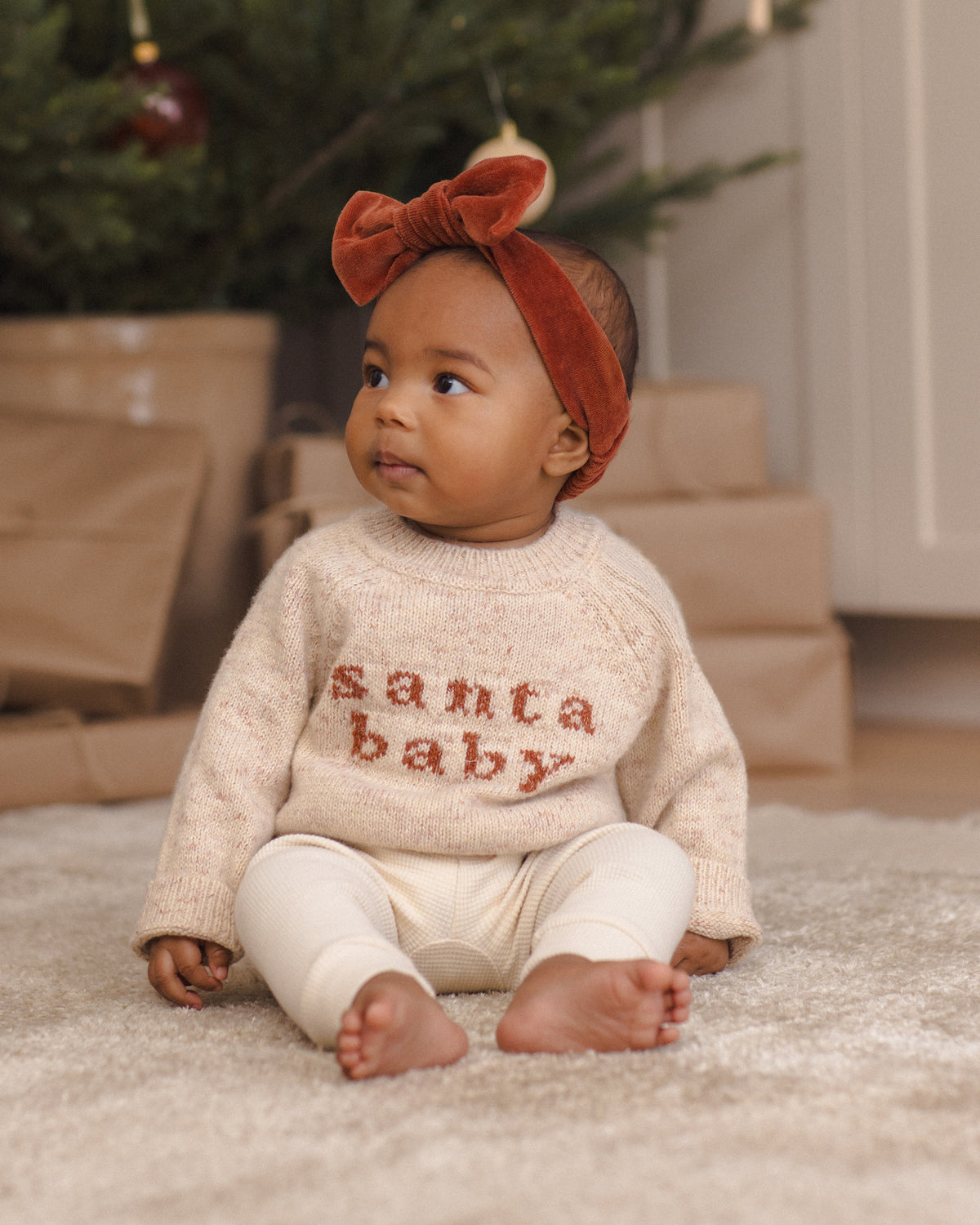 Knit Sweater Santa Baby - Natural