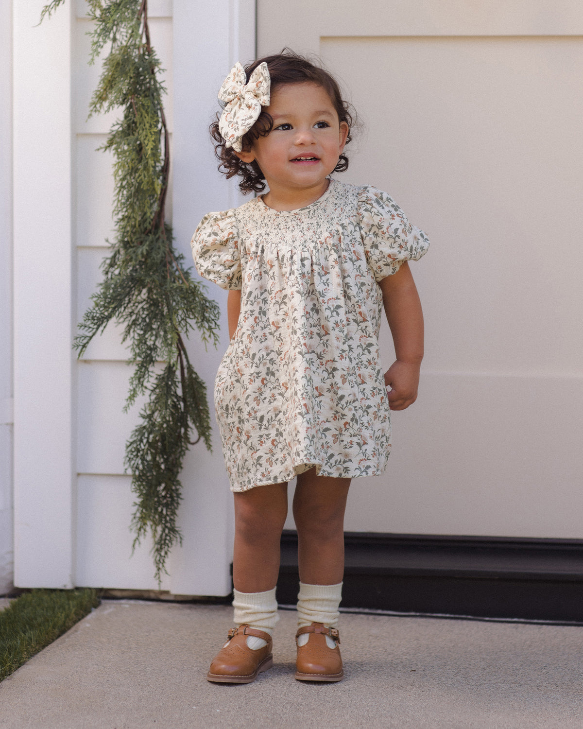 Carina Dress - Holiday Floral, Natural
