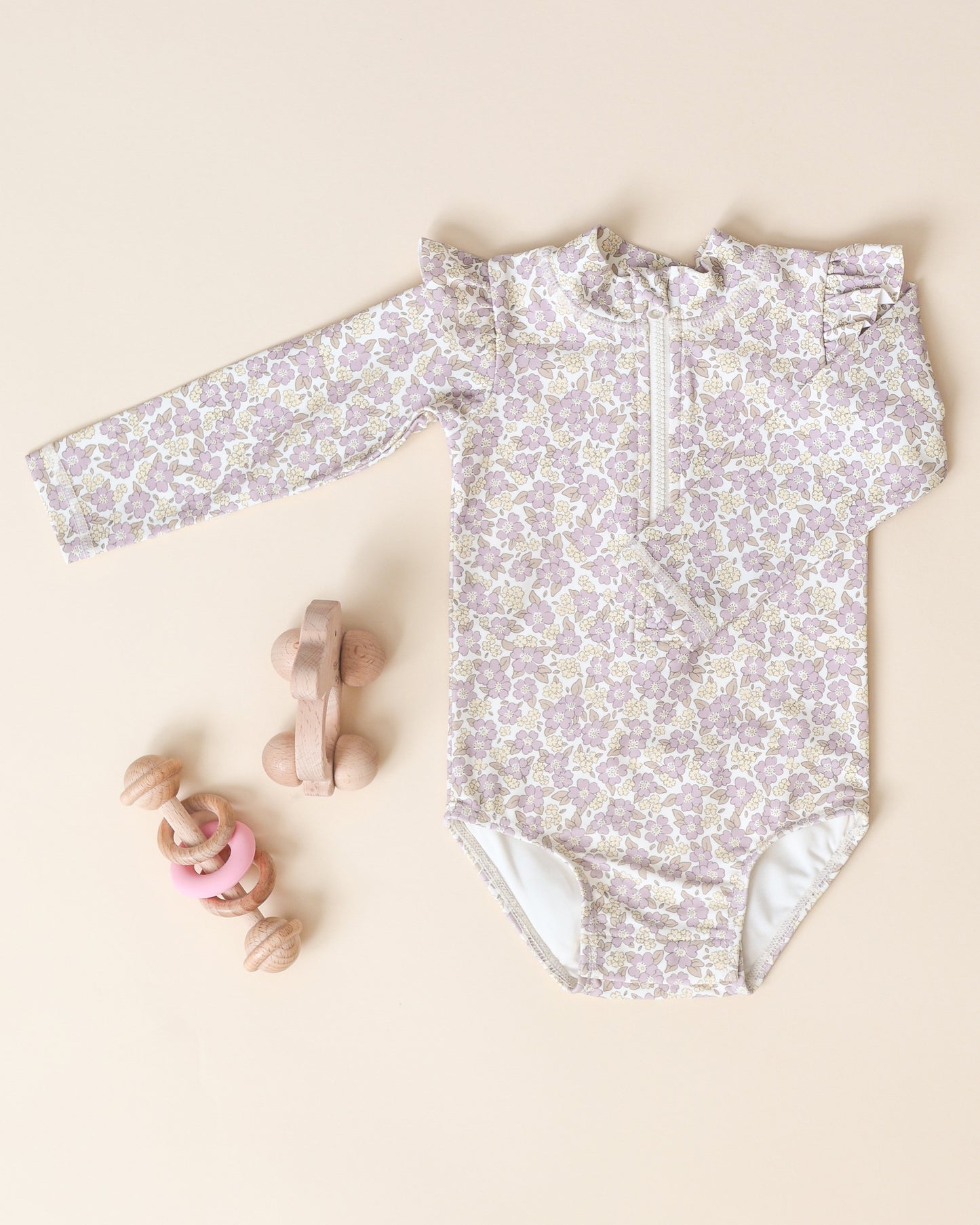 Byron Rashguard One-Piece || Purple Floral