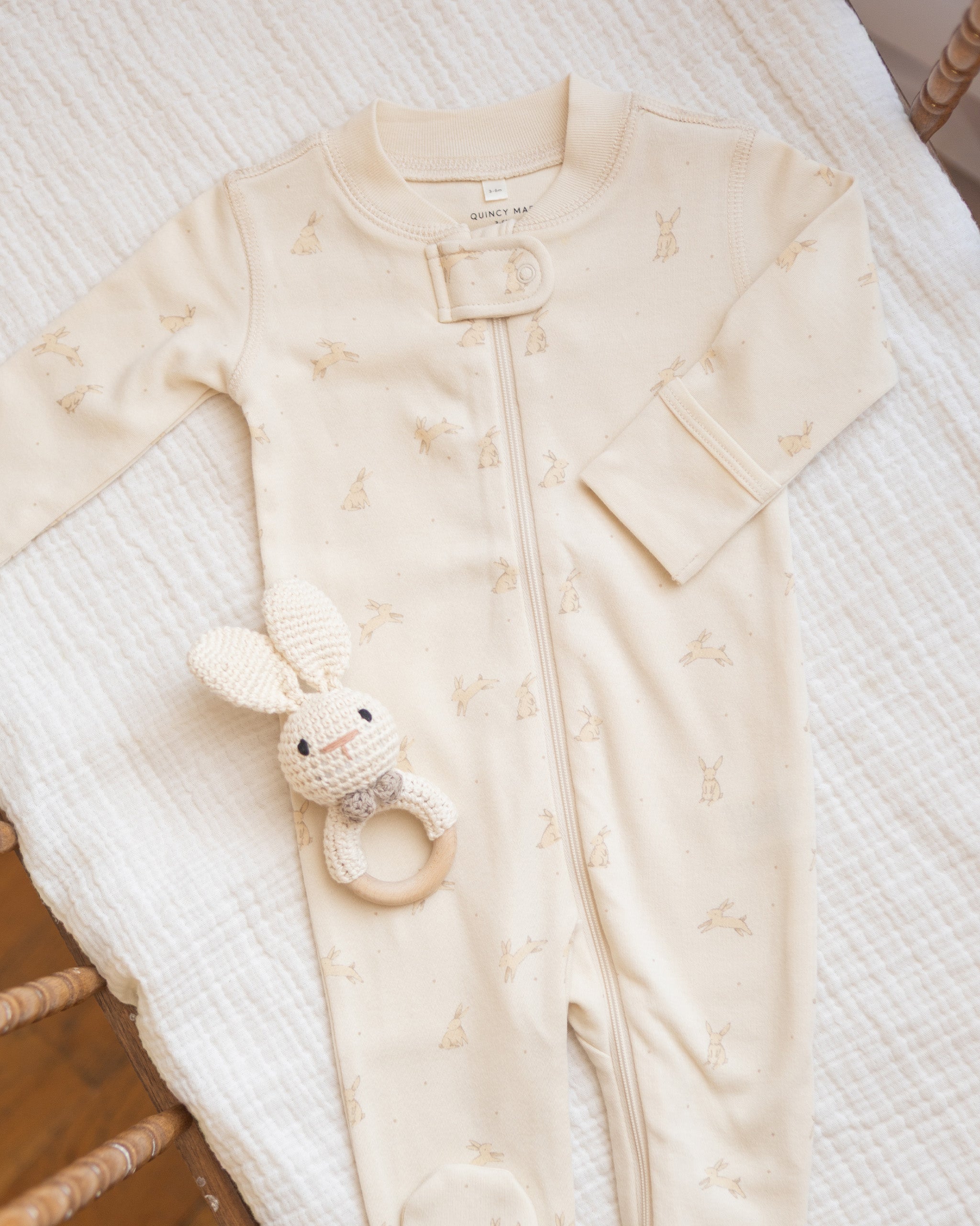 Zip Long Sleeve Sleeper Footie || Bunnies