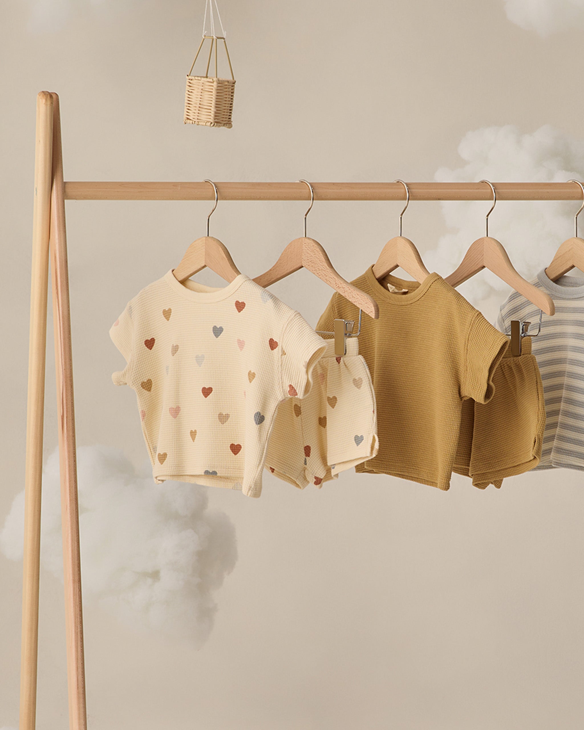 Waffle Tee + Short Set || Confetti Hearts