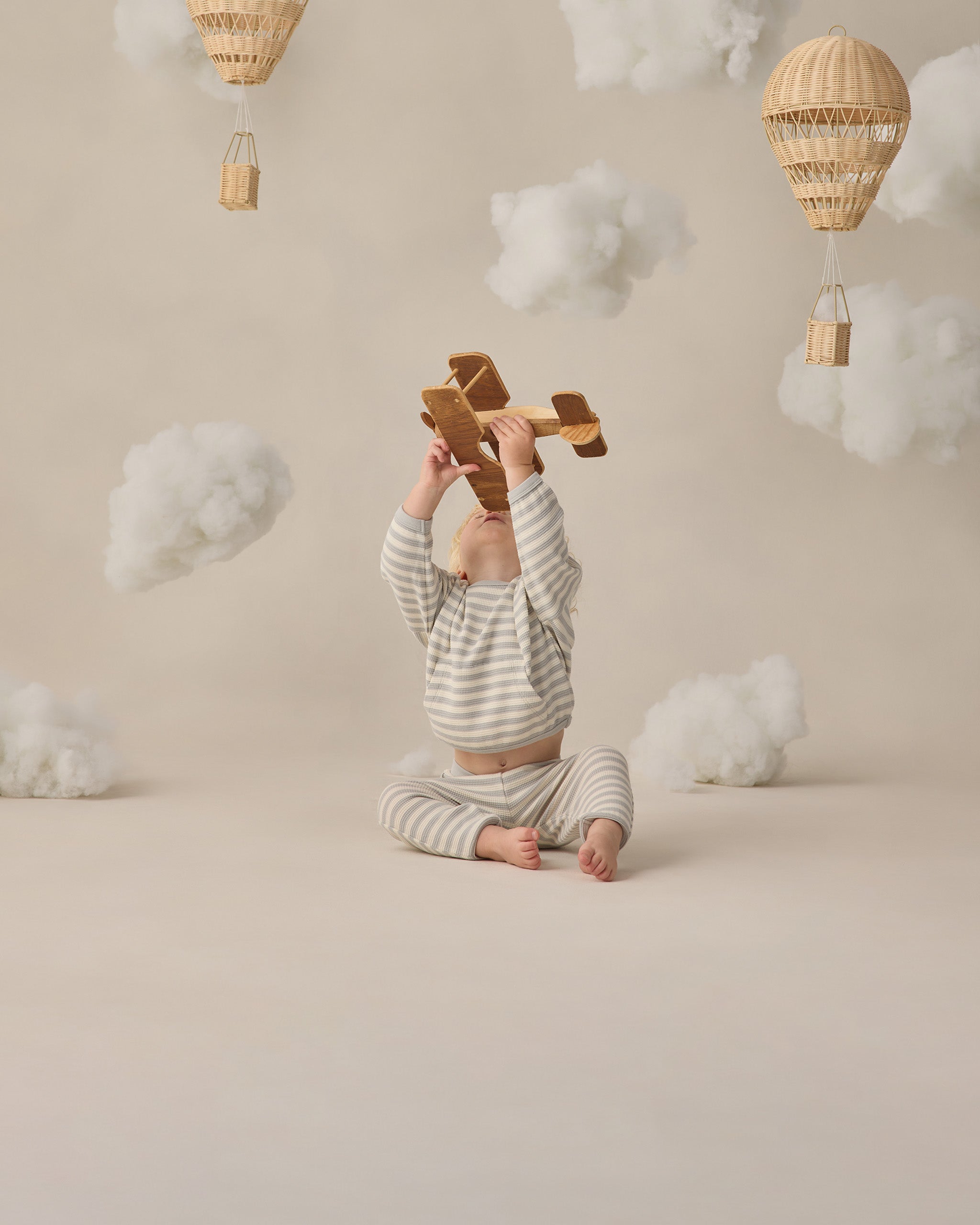 Waffle Sweater Set || Sky Stripe