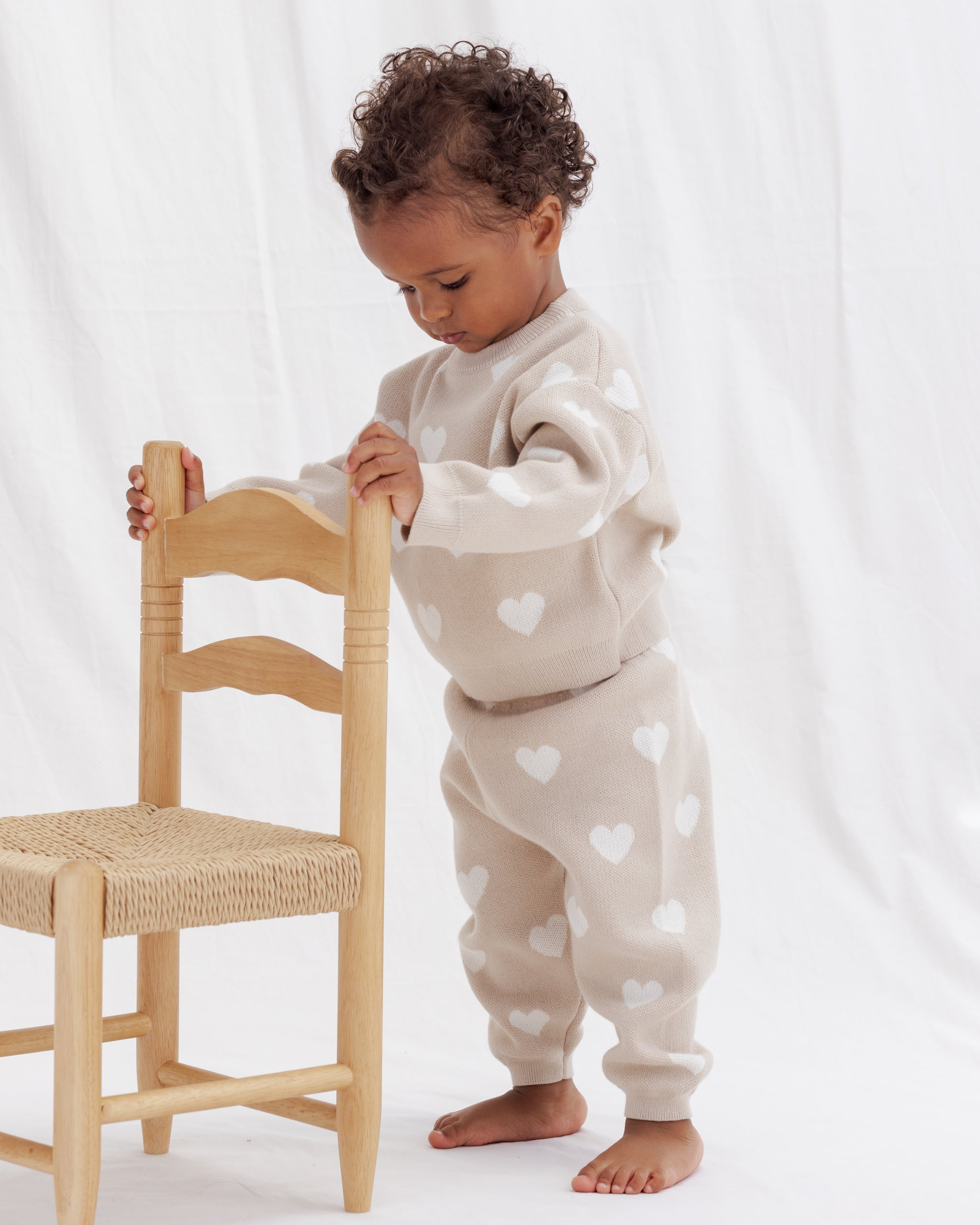 Heart Knit Sweater || Oat