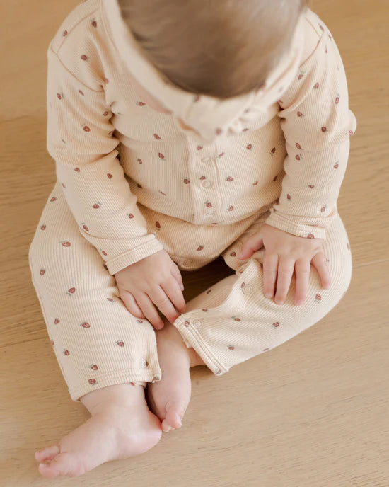 Ribbed Baby Jumpsuit || Strawberries