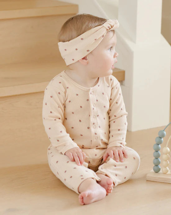 Ribbed Baby Jumpsuit || Strawberries