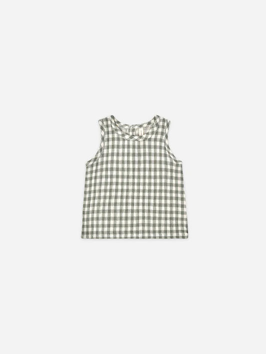 WOVEN TANK | SEA GREEN GINGHAM