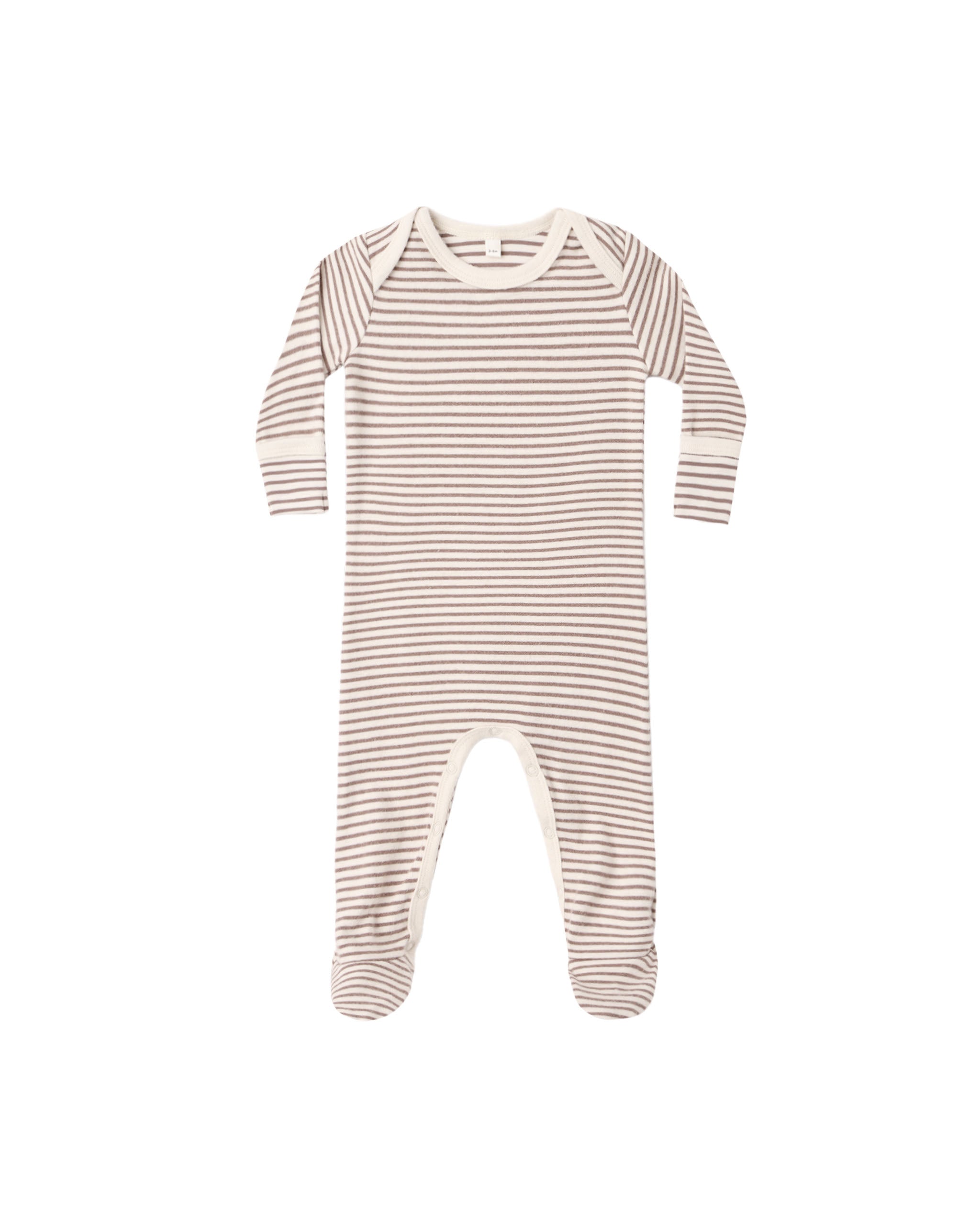 Baby Footie - Cocoa Microstripe
