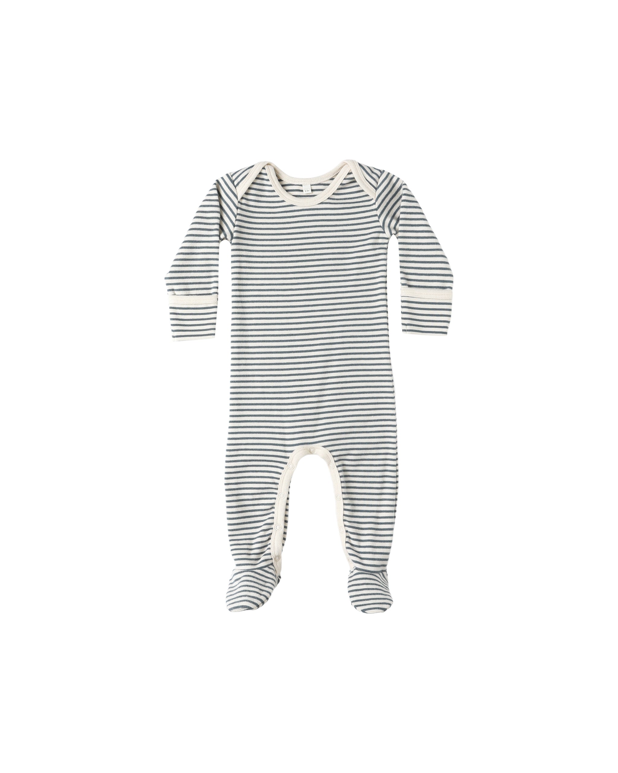 Baby Footie || Ocean Micro Stripe