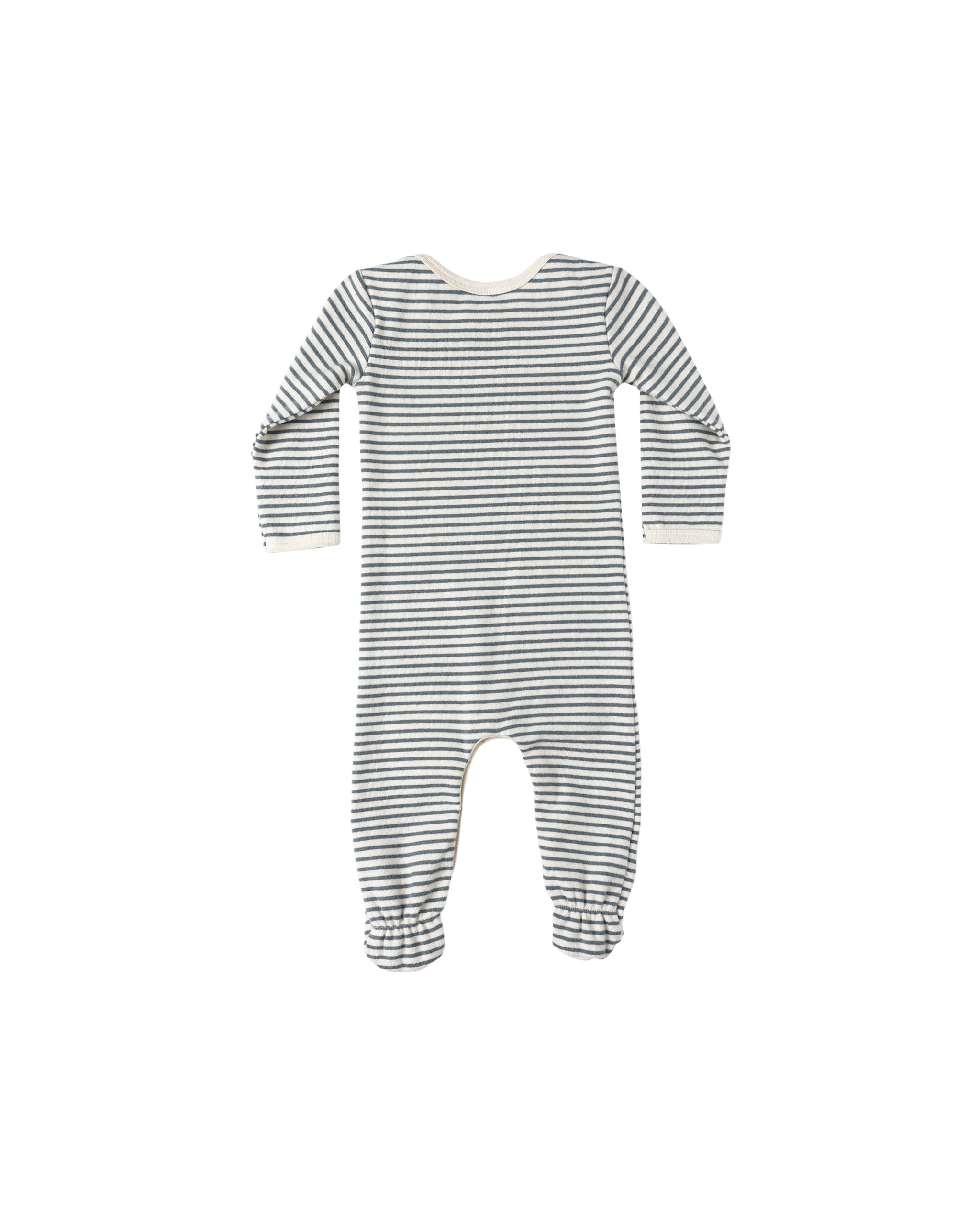 Baby Footie || Ocean Micro Stripe