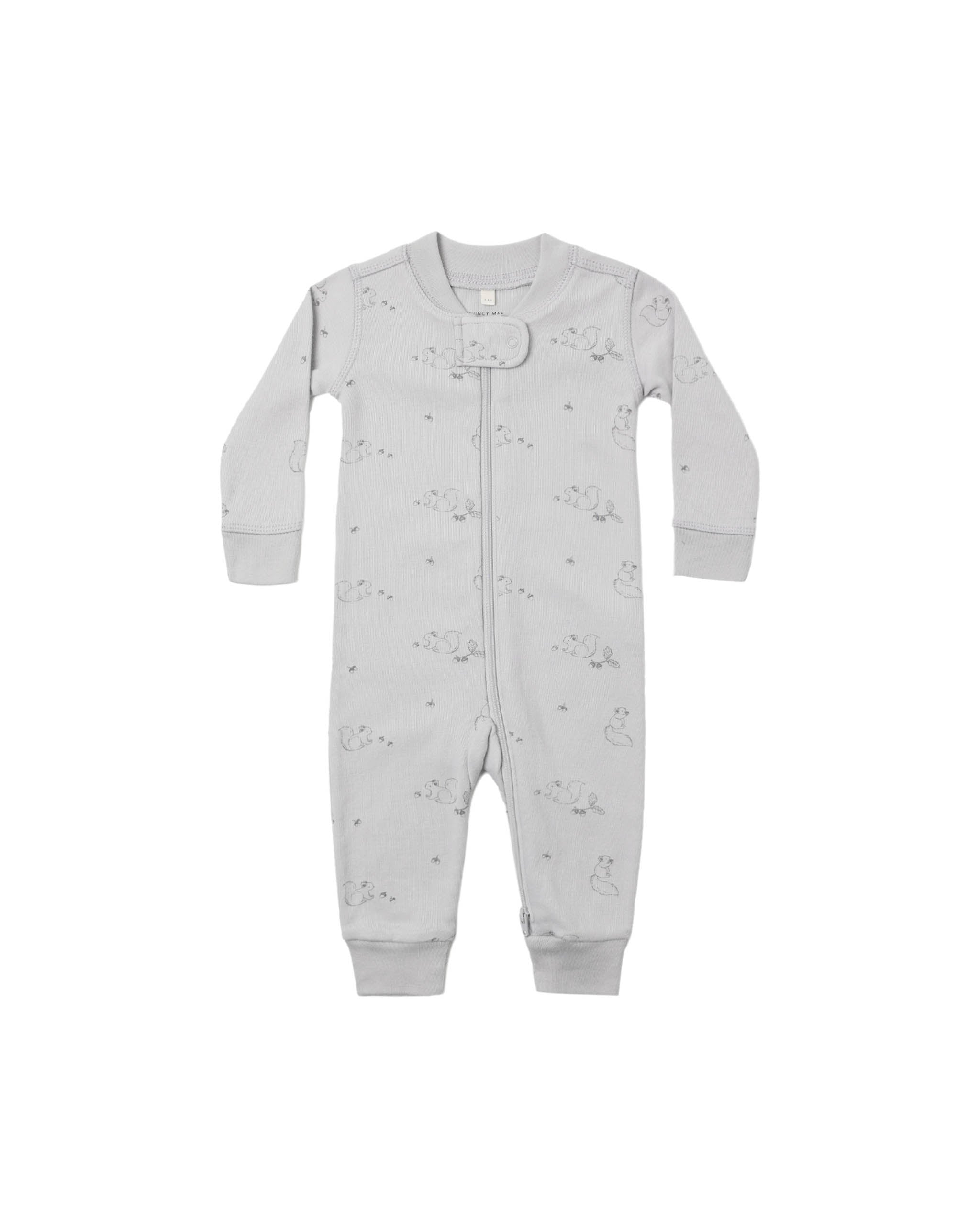 Zip Long Sleeve Sleeper Squirrel - Cloud