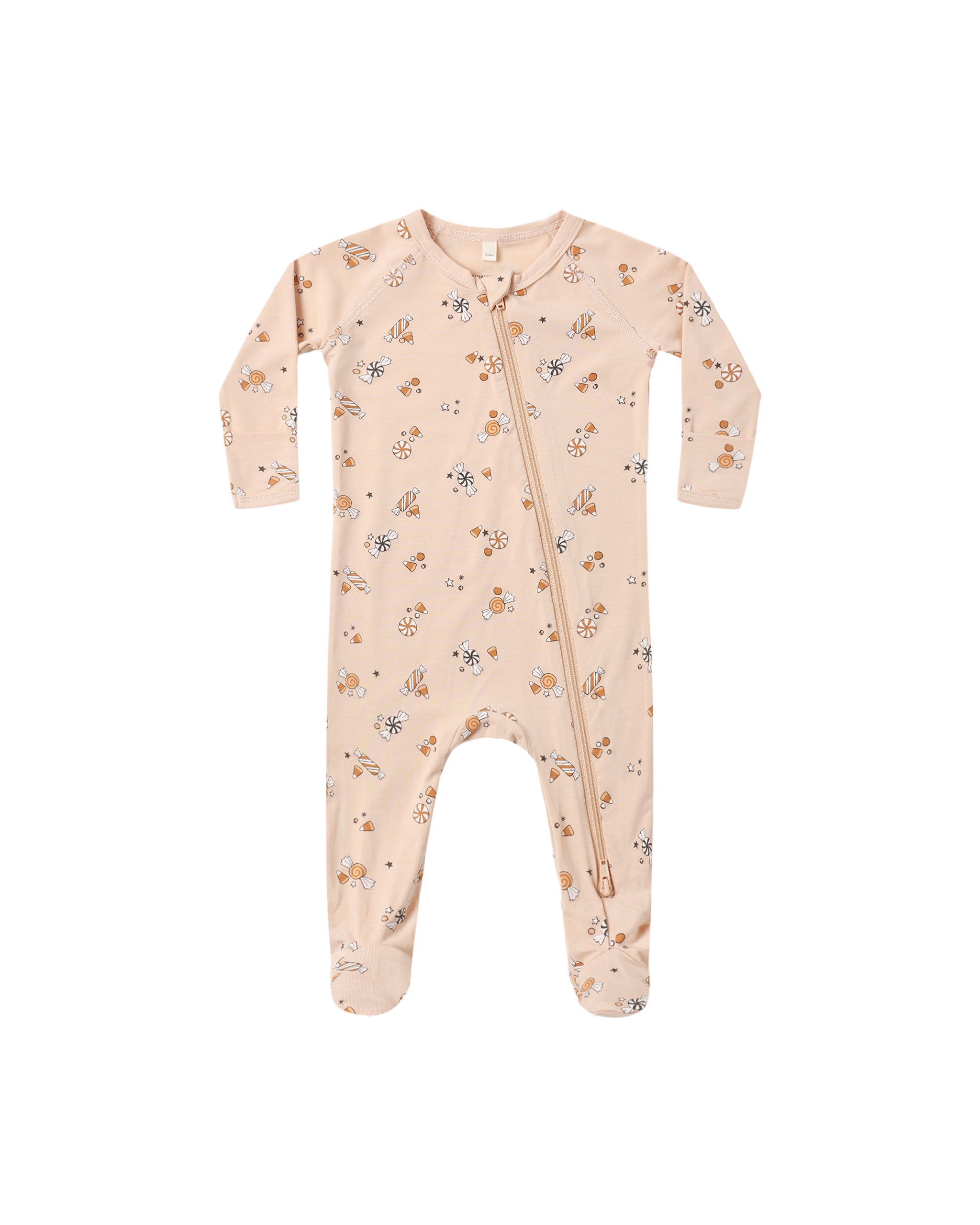 Bamboo Zip Footie Candy - Pearl