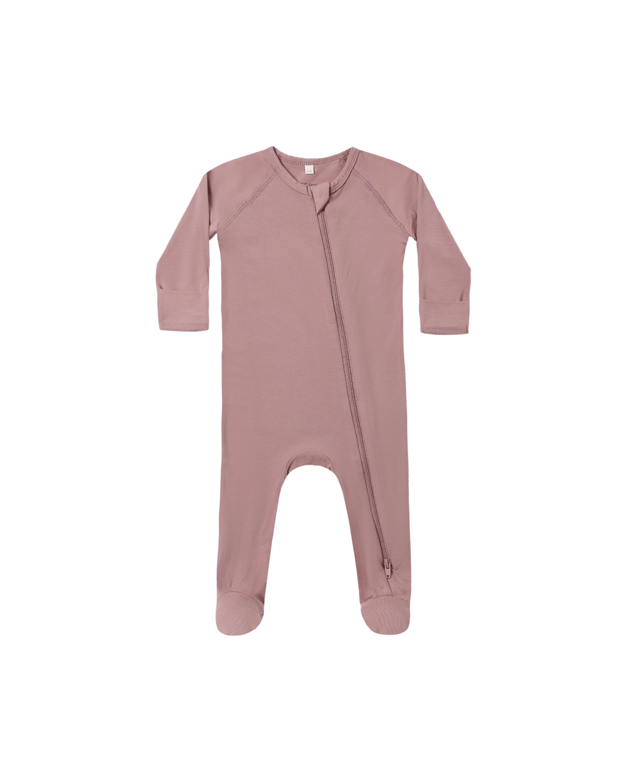 Bamboo Zip Footie - Mulberry