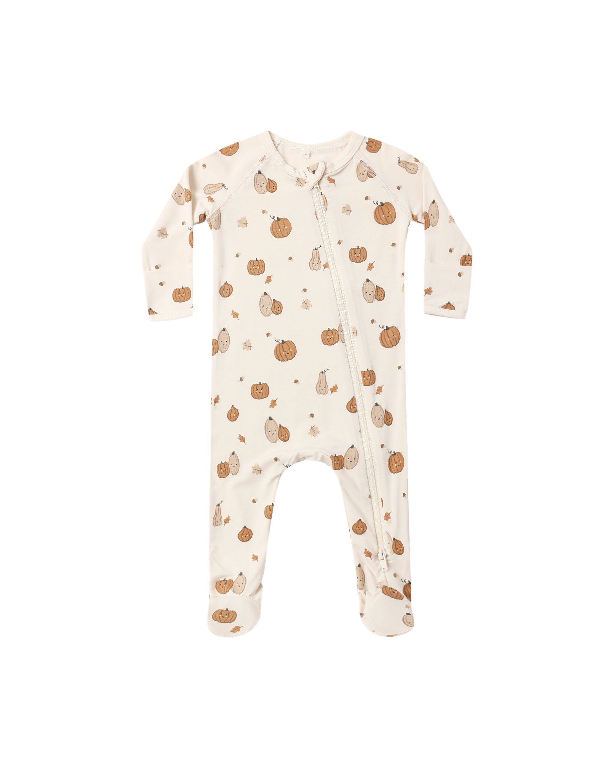 Bamboo Zip Footie Harvest Friends - Natural