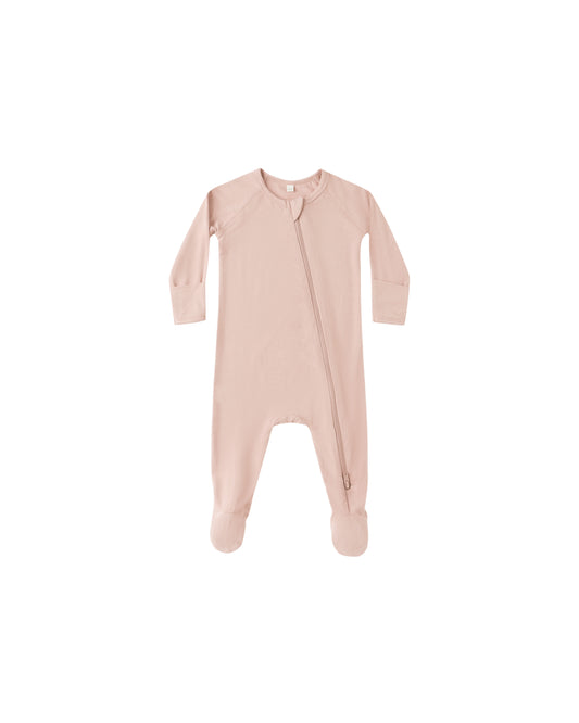 Bamboo Zip Footie || Rose