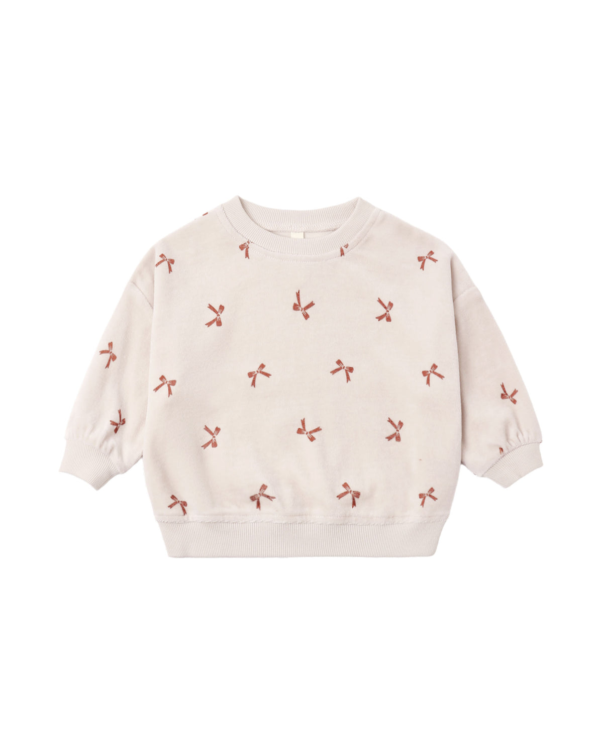 Velour Relaxed Sweatshirt & Sweatpant- Red Bows