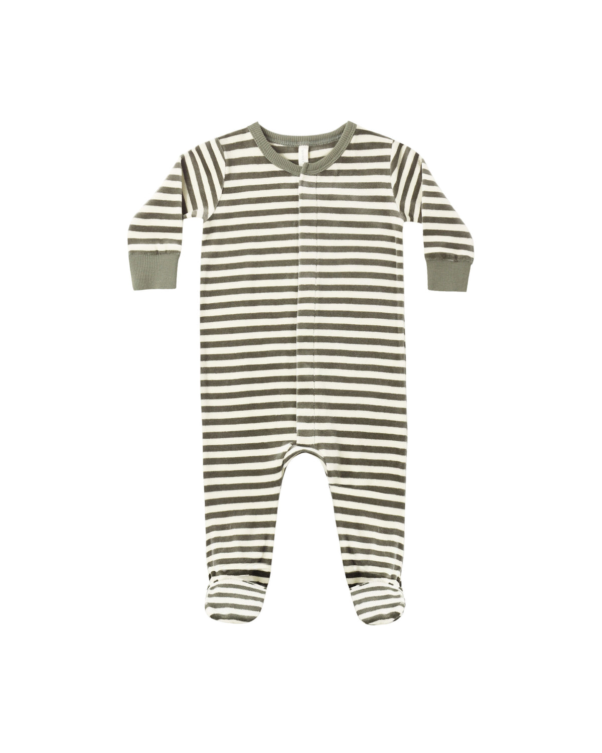 Hidden Snap Footie - Spruce Stripe