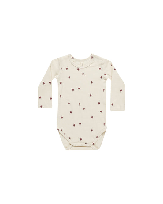 Ribbed Long Sleeve Bodysuit || Mushrooms