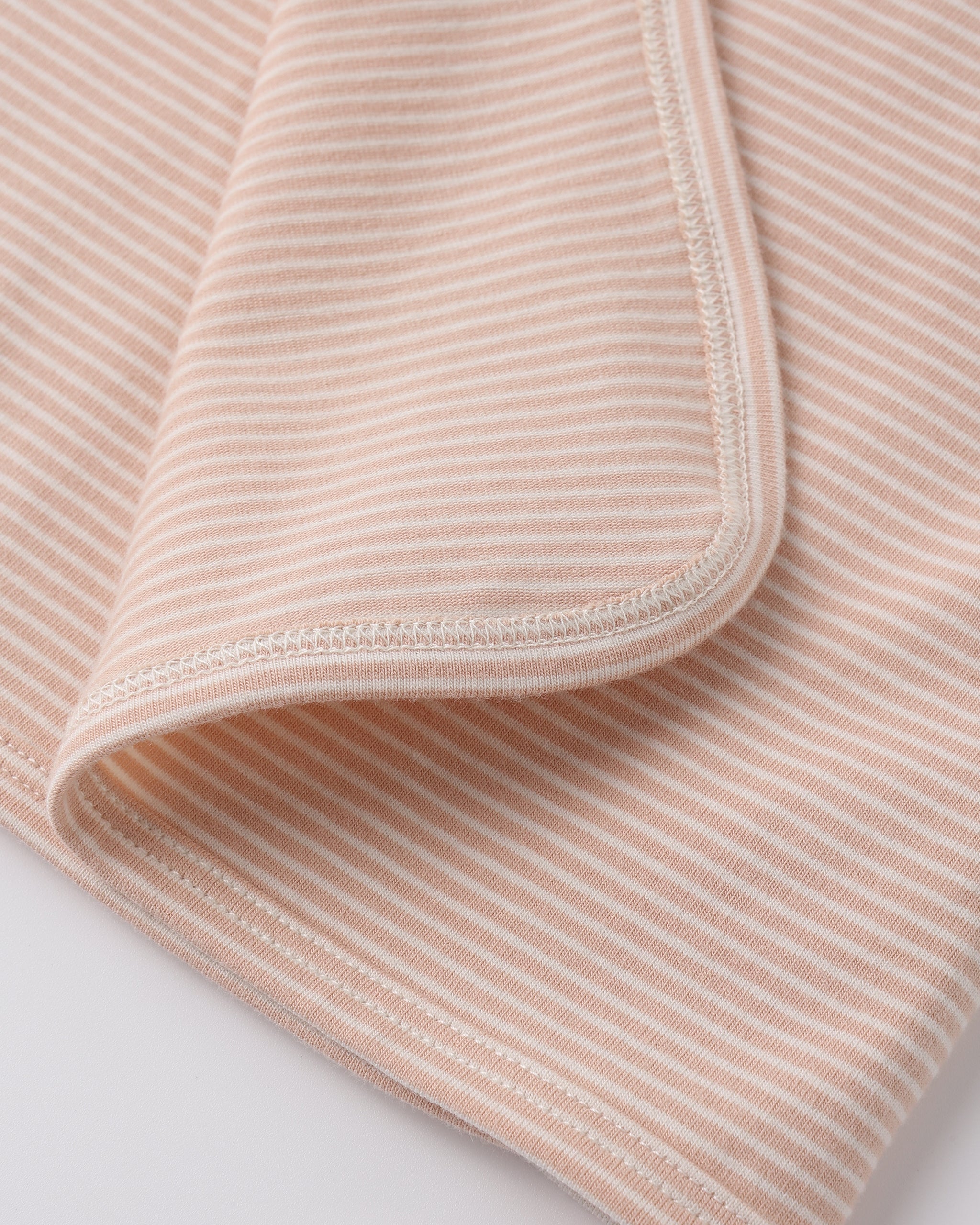 Wrap Top + Footed Pant Set || Melon Micro Stripe