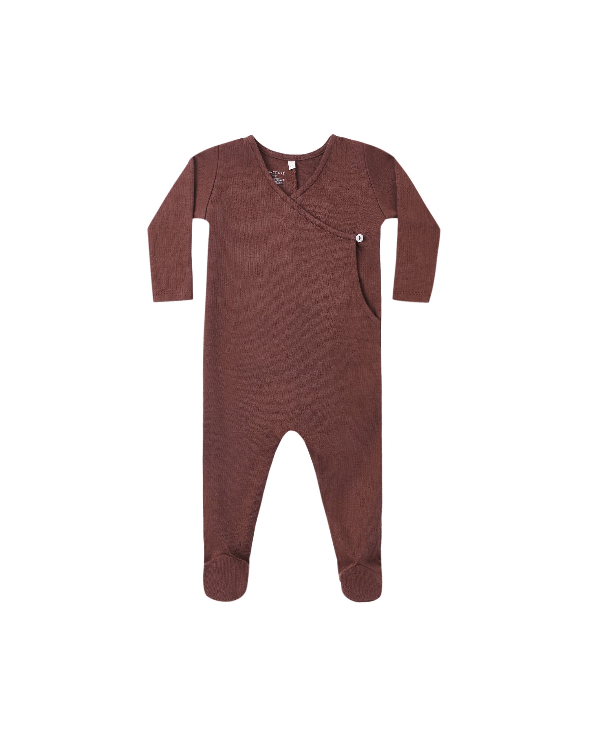 Pointelle Wrap Footie - Black Cherry