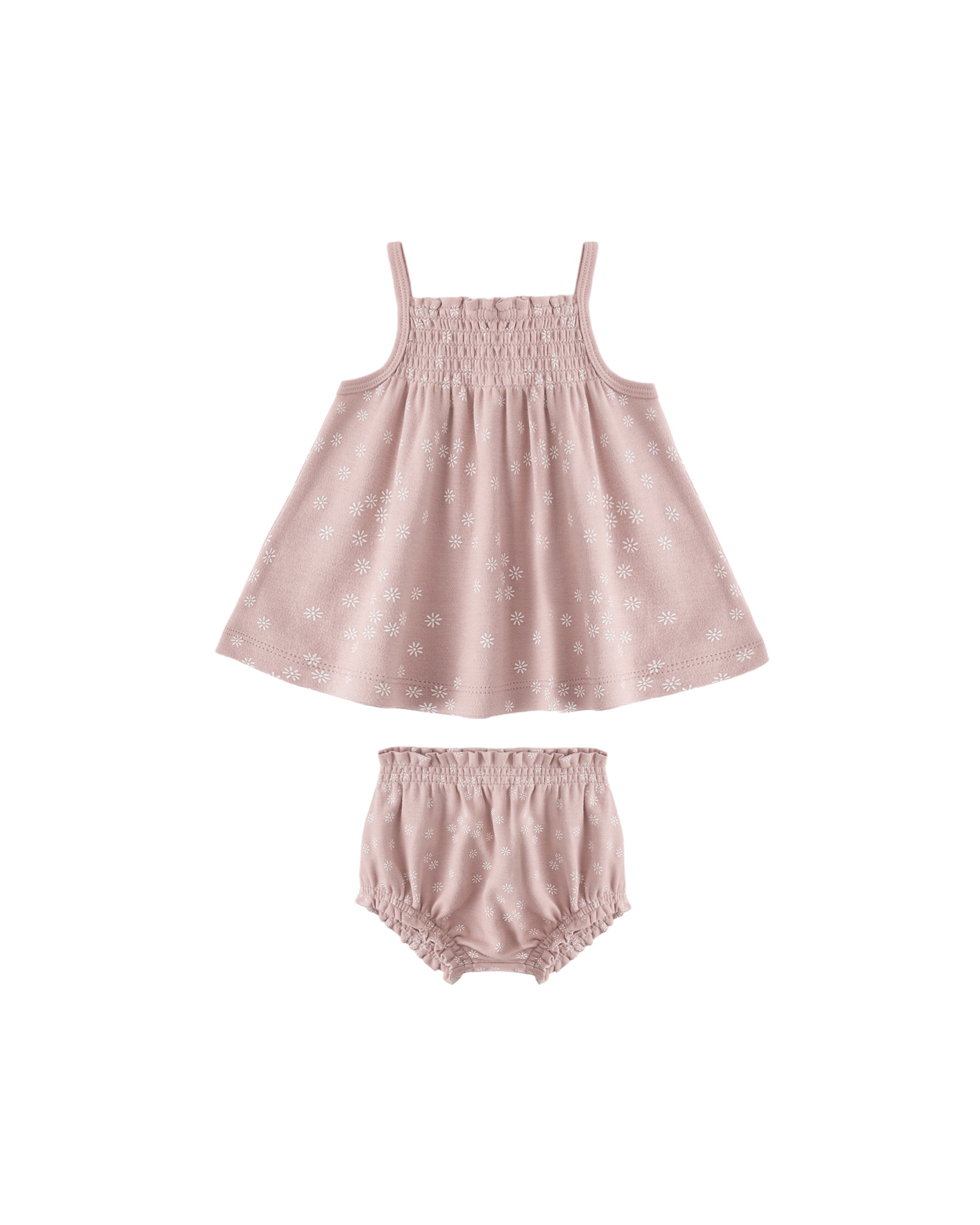 Smocked Tank + Bloomer Set || Mauve Daisy