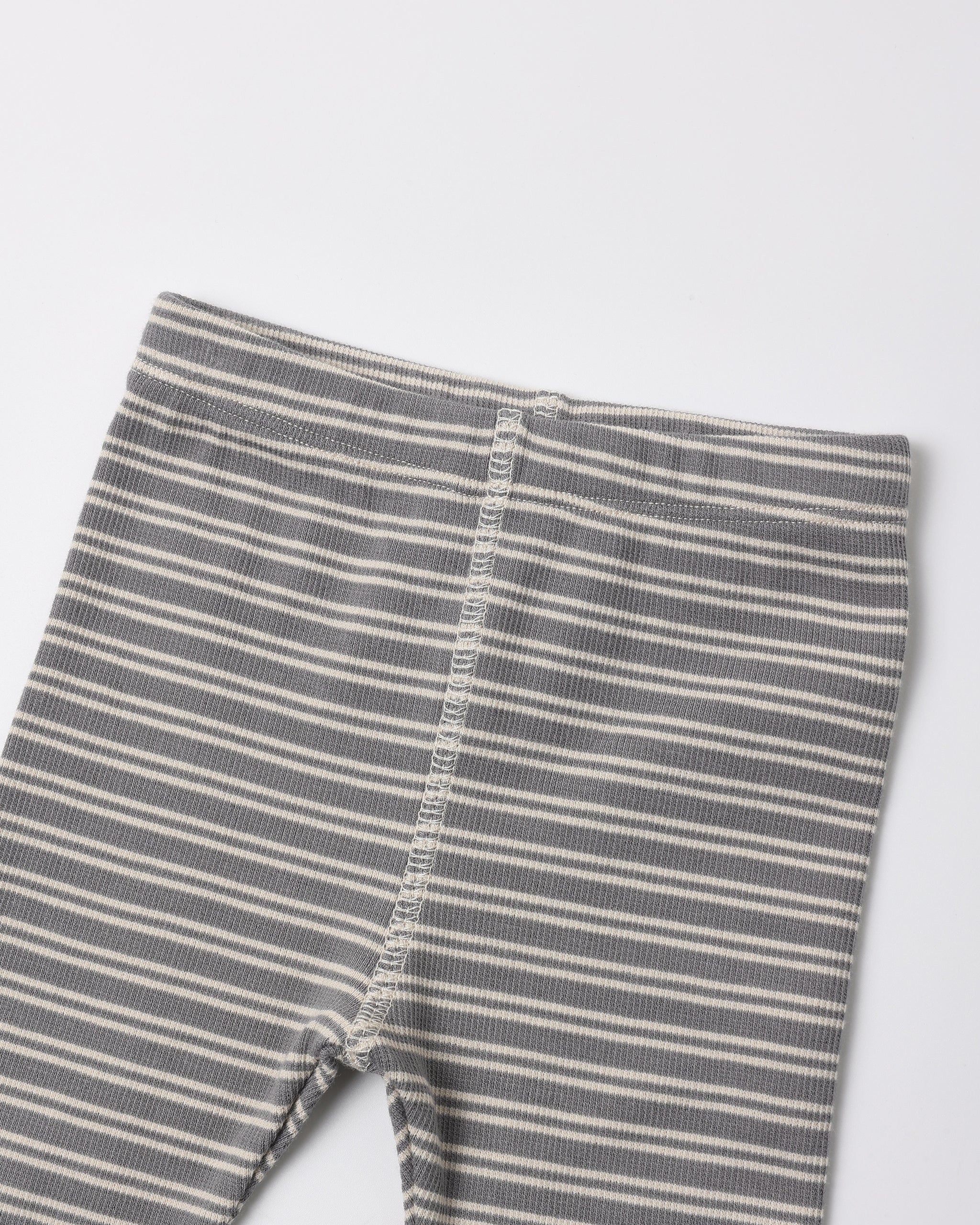 Ribbed Tee + Legging Set - Slate Microstripe