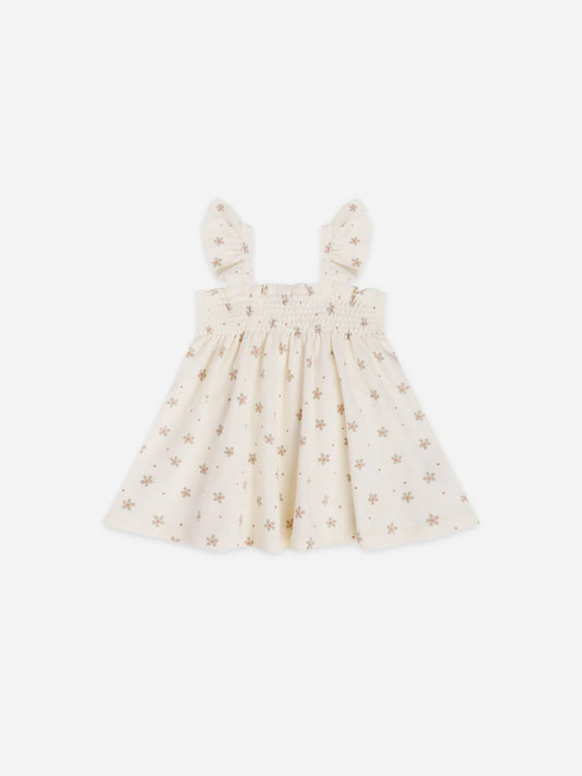 SMOCKED JERSEY DRESS | DOTTY FLORAL