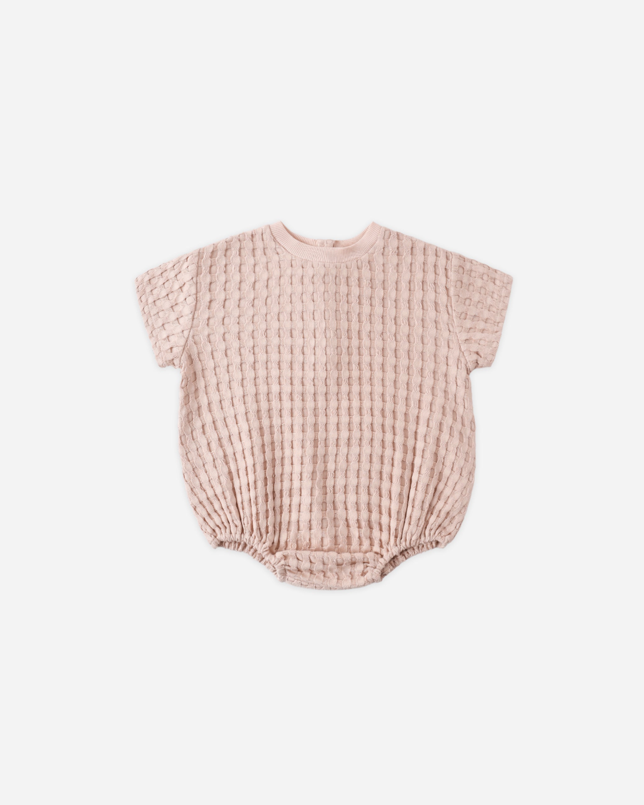 Relaxed Bubble Romper || Blush