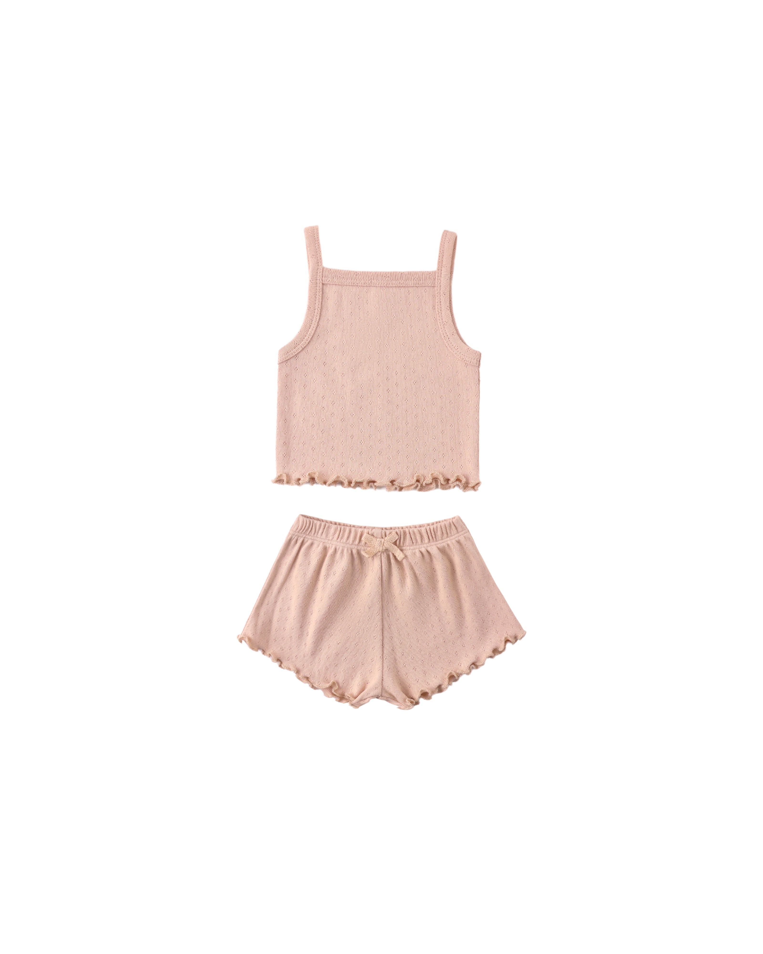 Pointelle Tank + Shortie Set || Melon