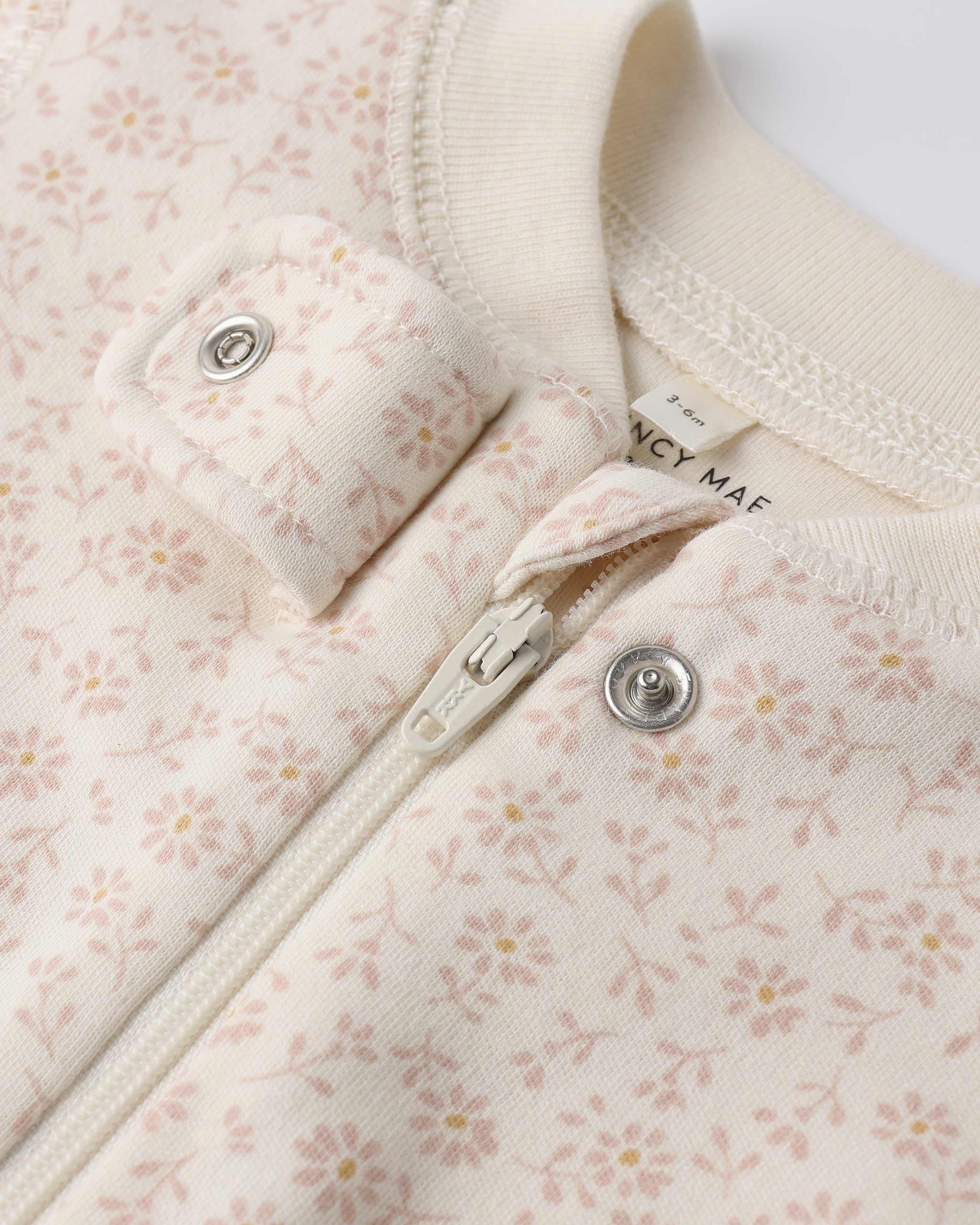 Zip Longsleeve Sleeper Footie || Ditsy