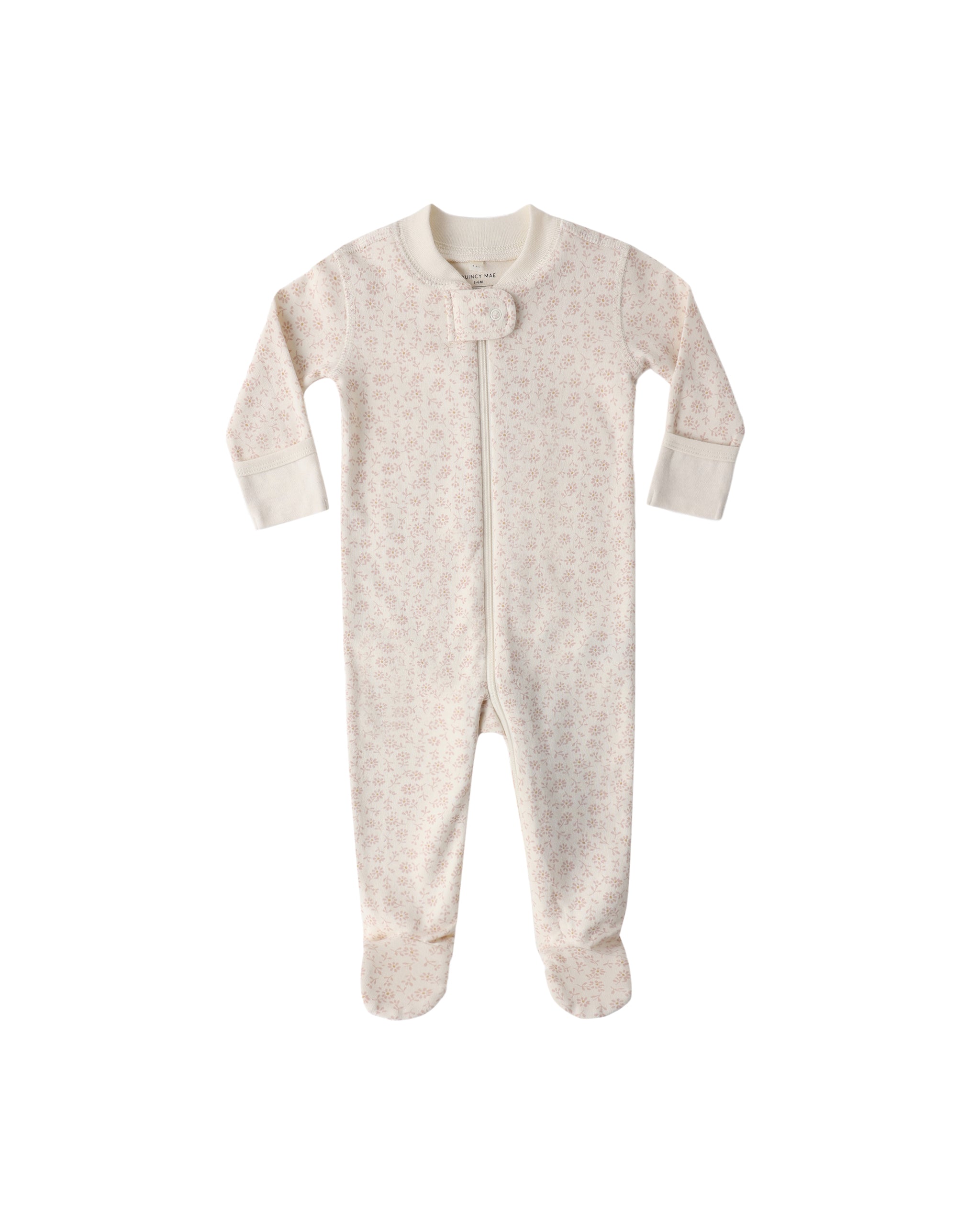 Zip Longsleeve Sleeper Footie || Ditsy