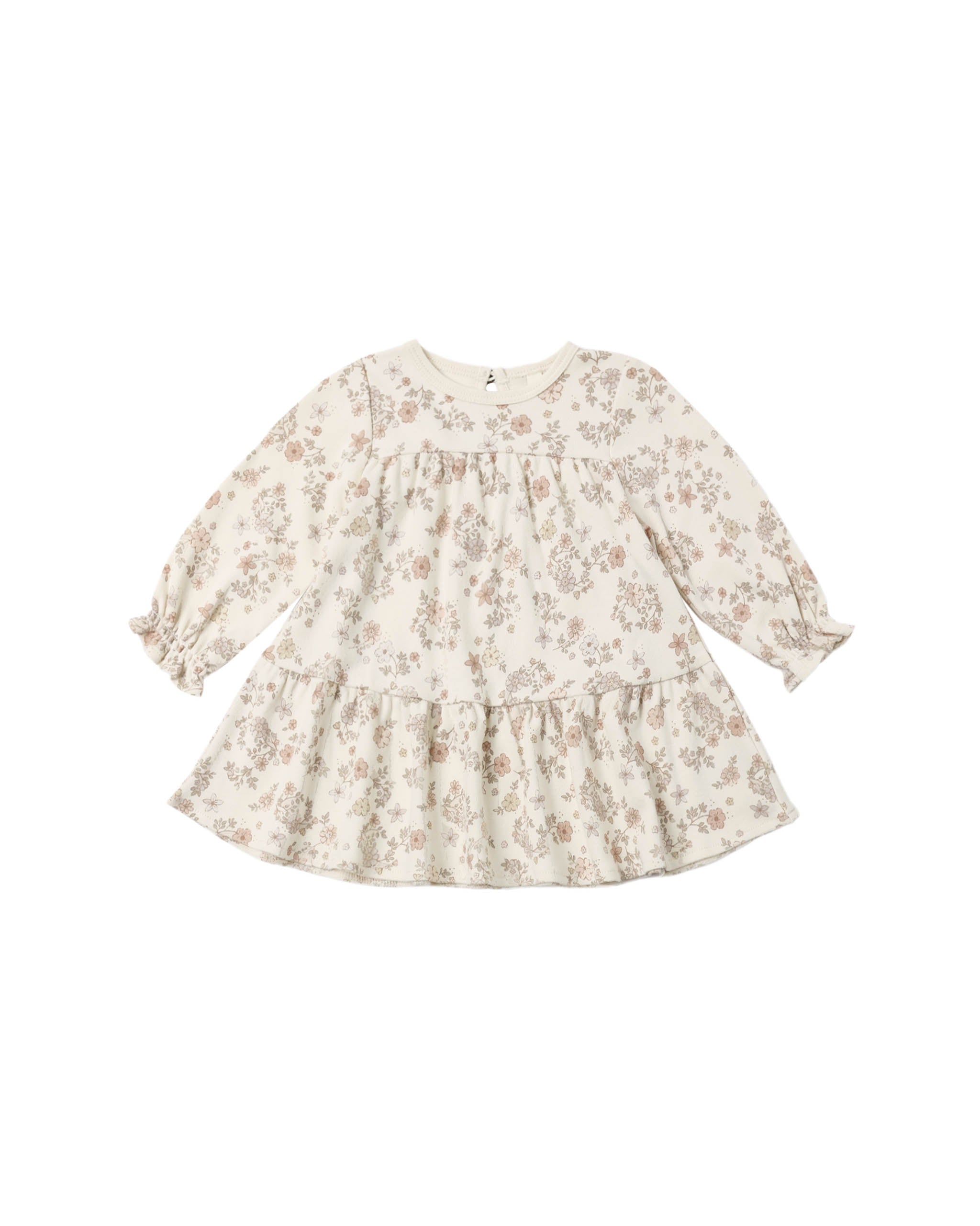 Tiered Jersey Dress Floral Vine - Natural