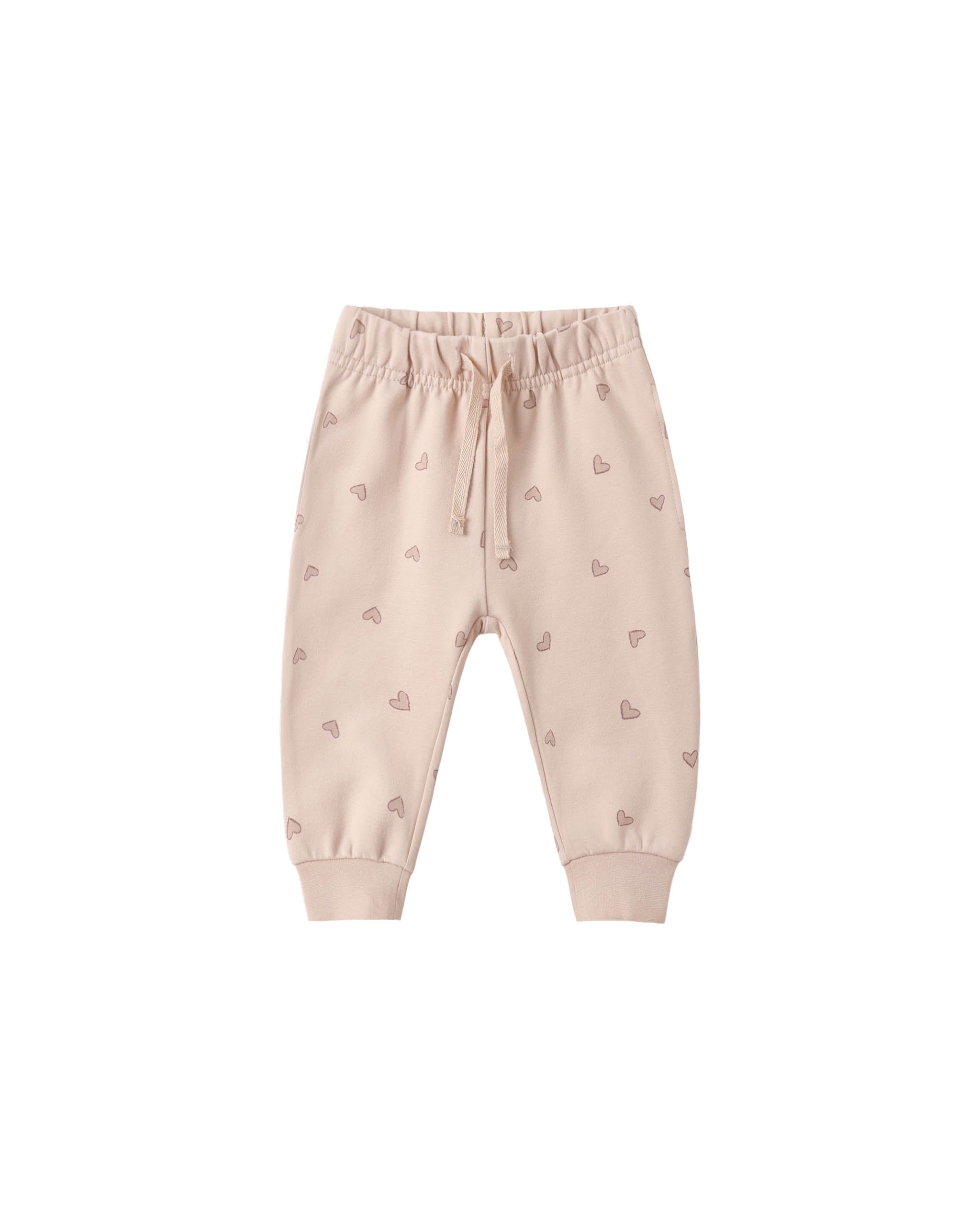 Relaxed Sweatpant Hearts - Dusty Rose