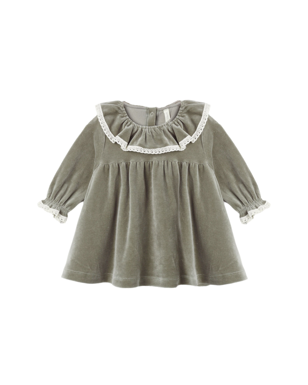 Velour Baby Dress - Spruce