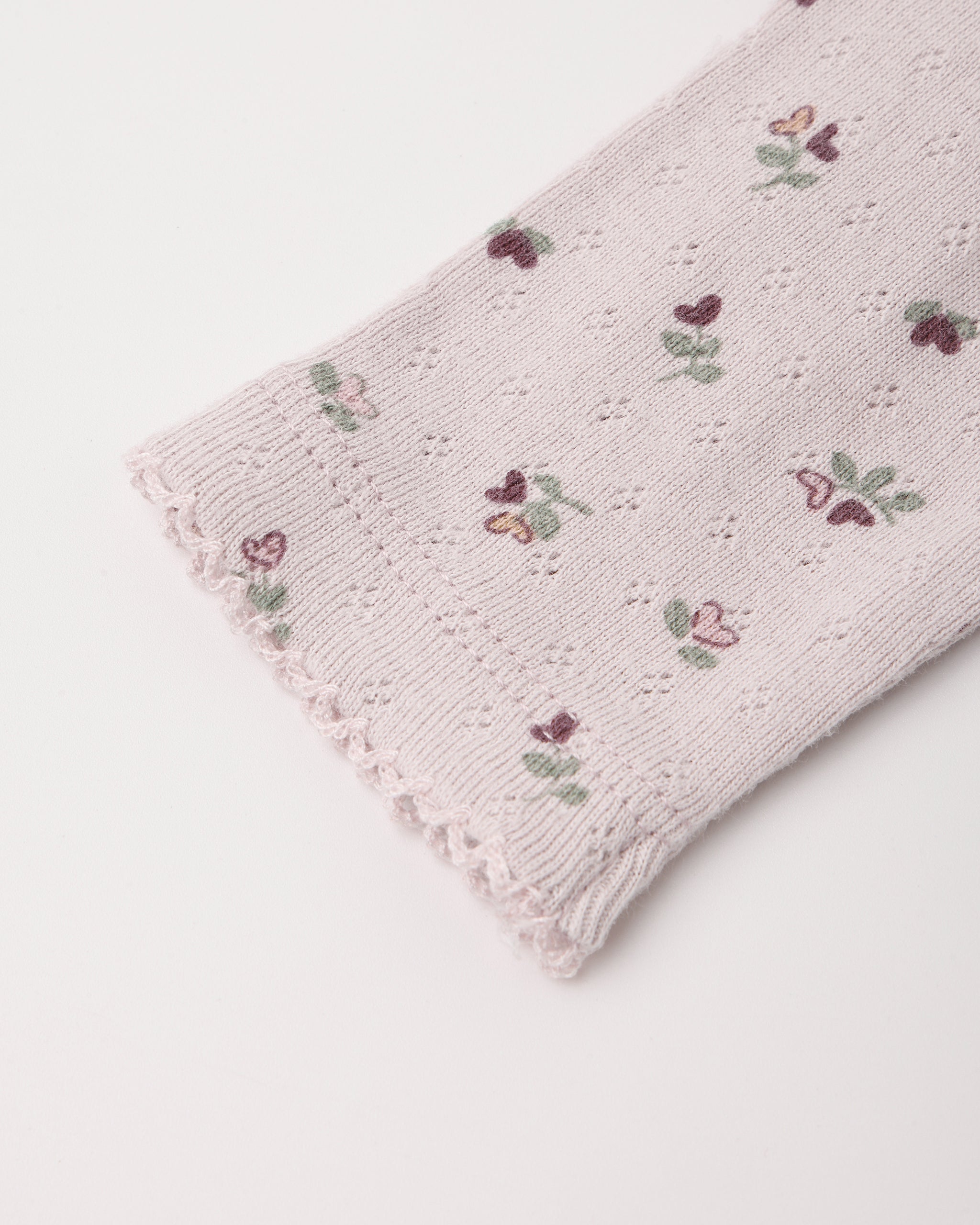 Pointelle Long Sleeve Tee + Legging - Heart Ditsy Lilac